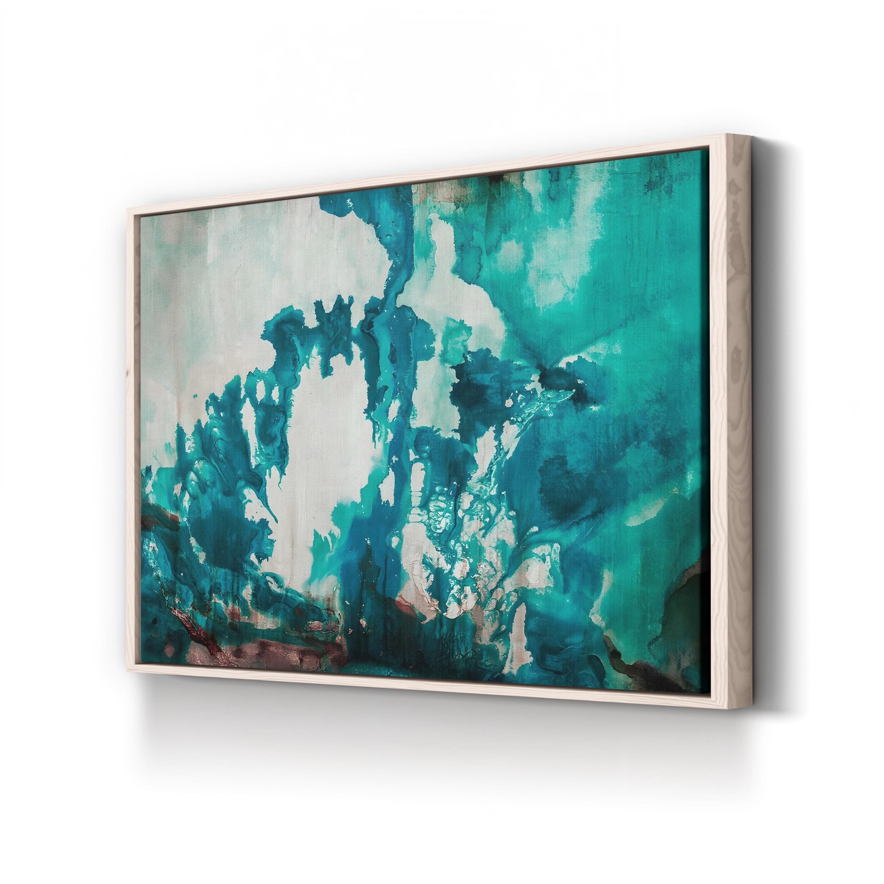 Icecap Abstract Wall Art by Kari Taylor – Turquoise Blue Contemporary Canvas Print