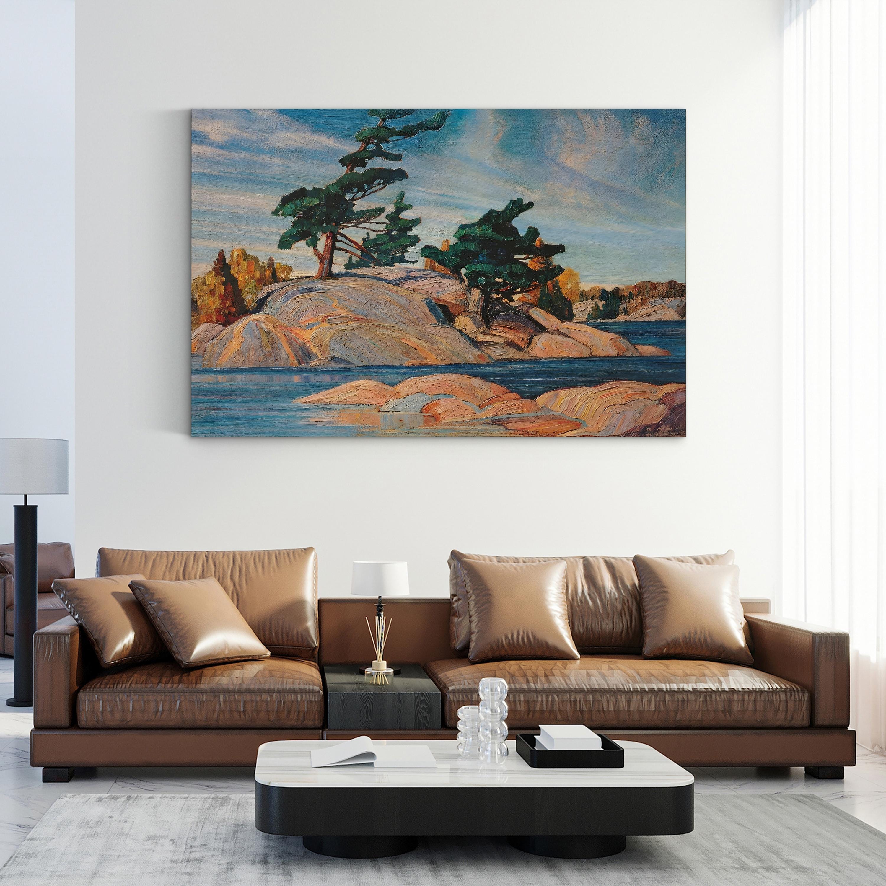 Island Georgian Bay Canvas Art – Franklin Carmichael Tranquil Canadian Seascape Print