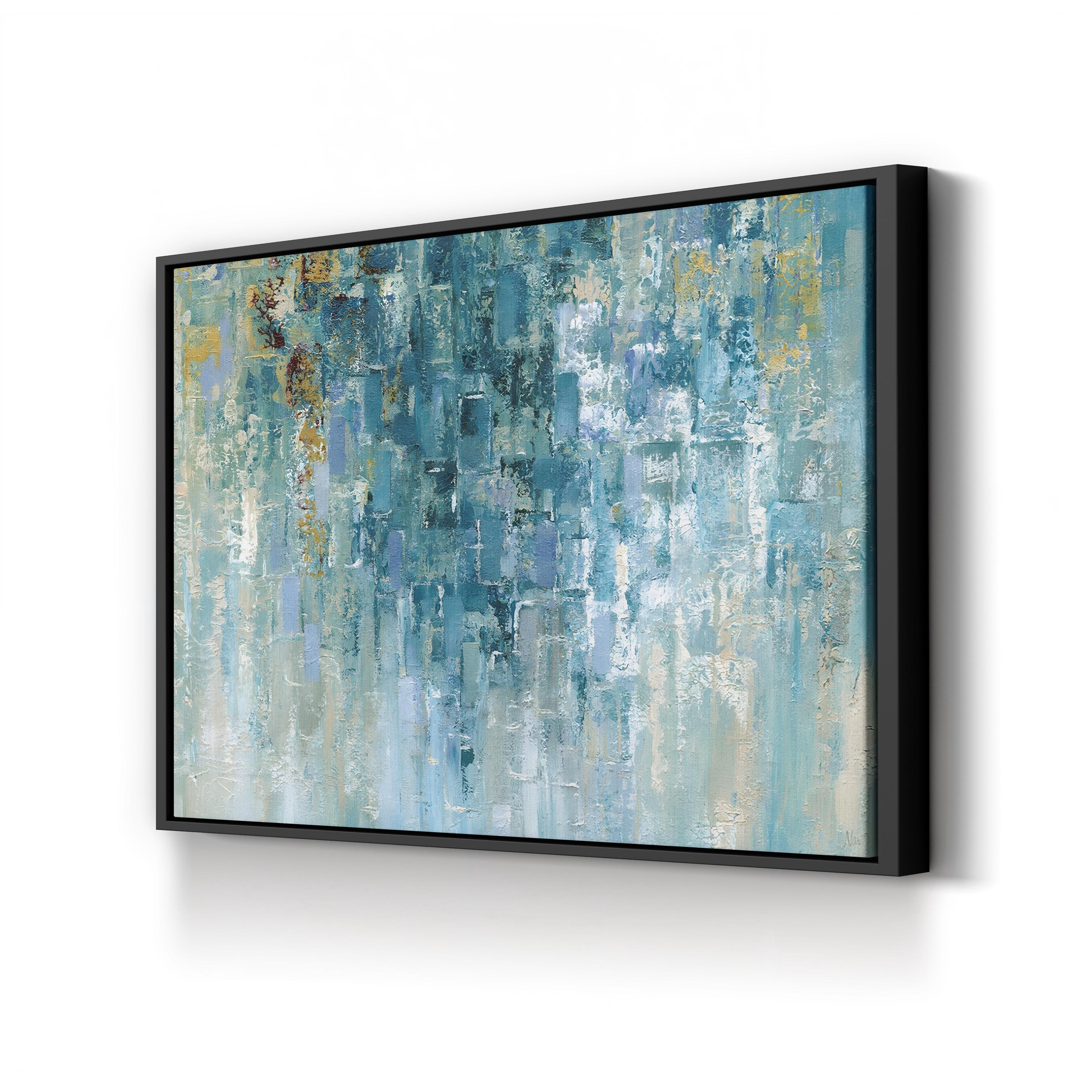 I Love the Rain Wall Art – Contemporary Abstract Blue Artwork