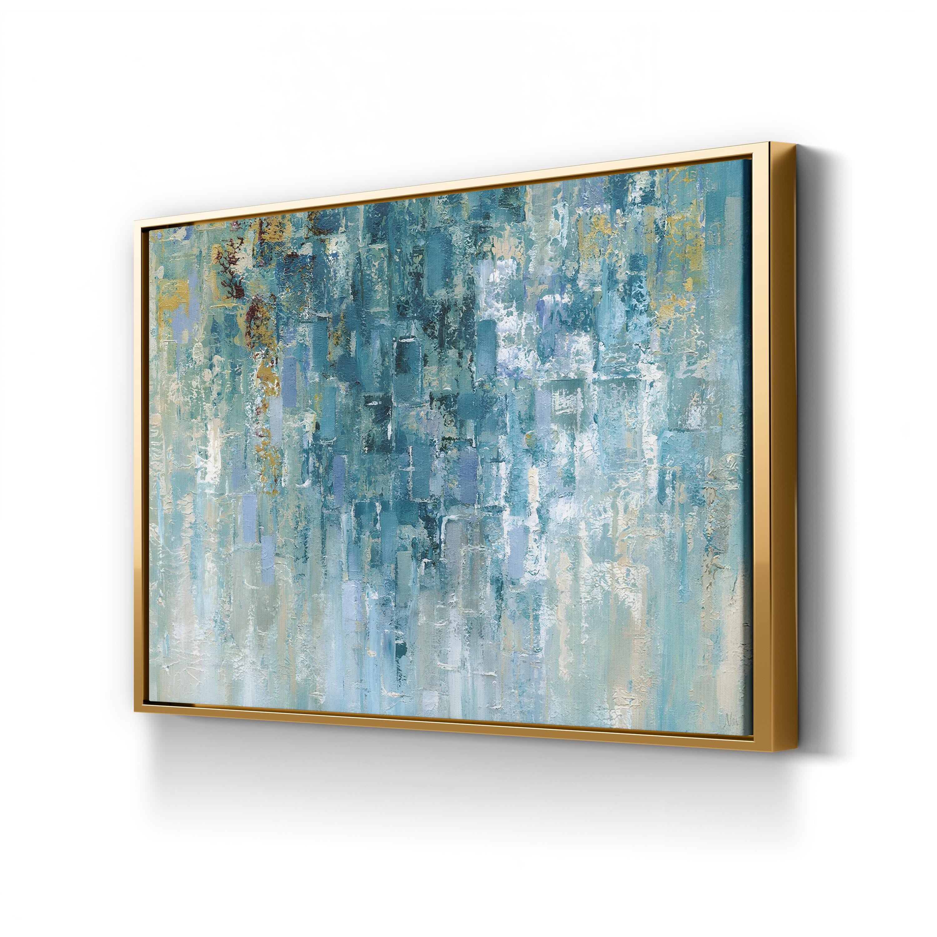I Love the Rain Wall Art – Contemporary Abstract Blue Artwork