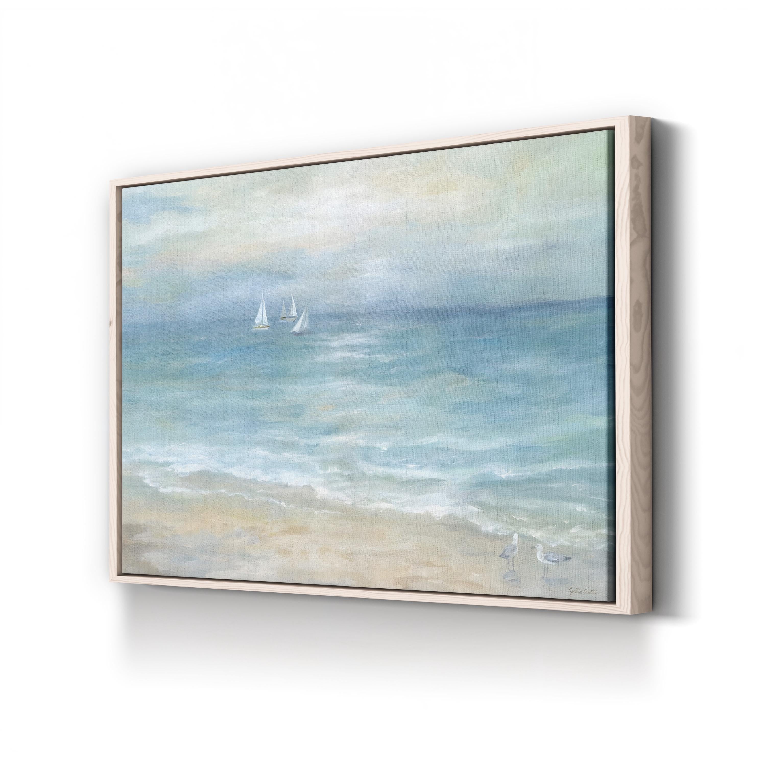 Island Beach Landscape – Framed Coastal Seascape Canvas Art by Cynthia Coulter