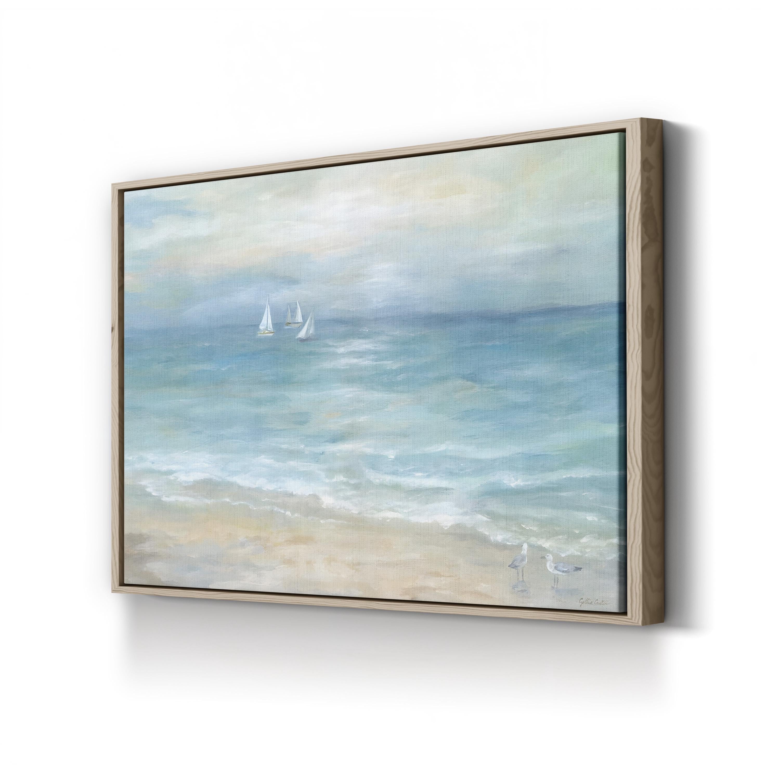 Island Beach Landscape – Framed Coastal Seascape Canvas Art by Cynthia Coulter