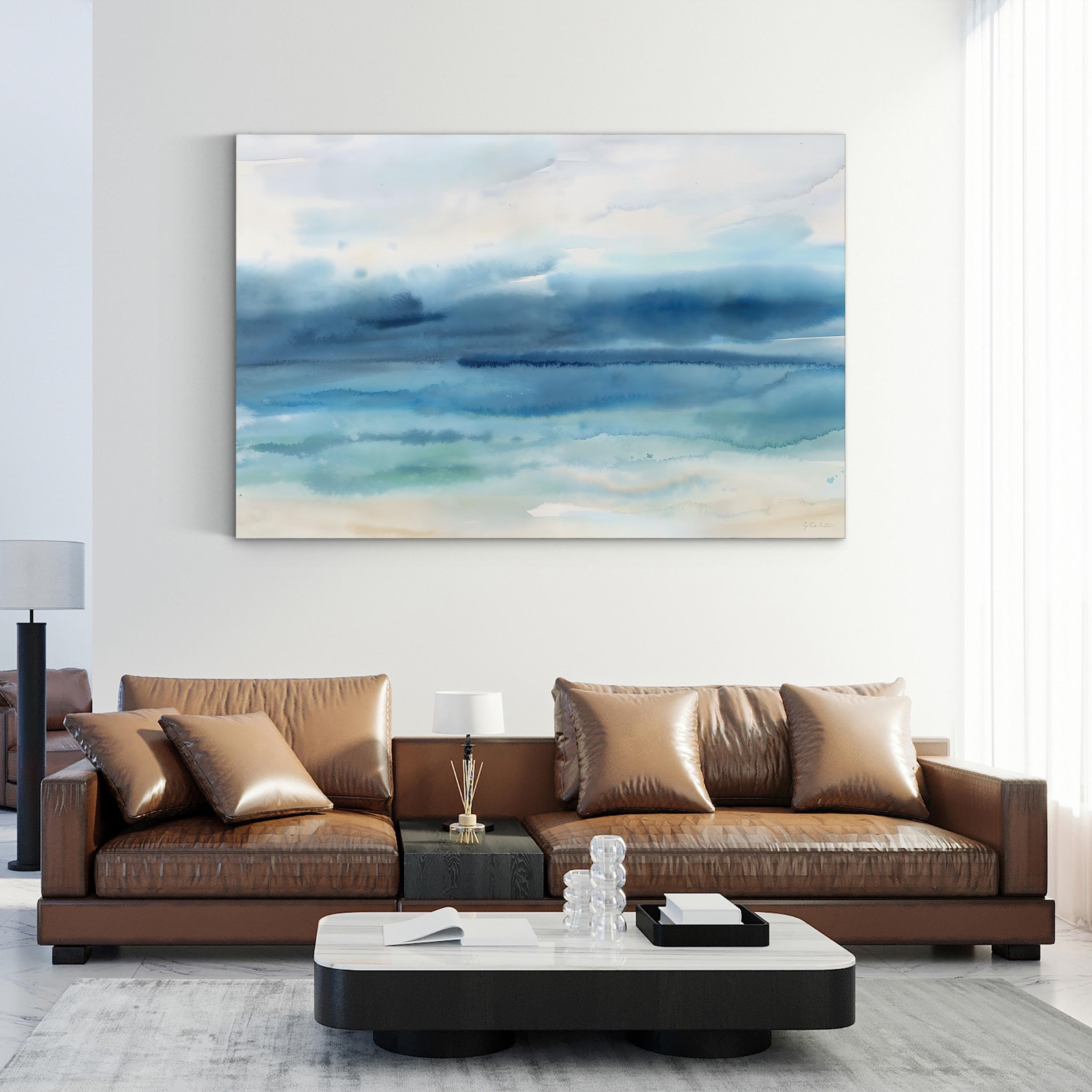 Indigo Seascape Canvas Art: Deep Blue Ocean Painting by Cynthia Coulter