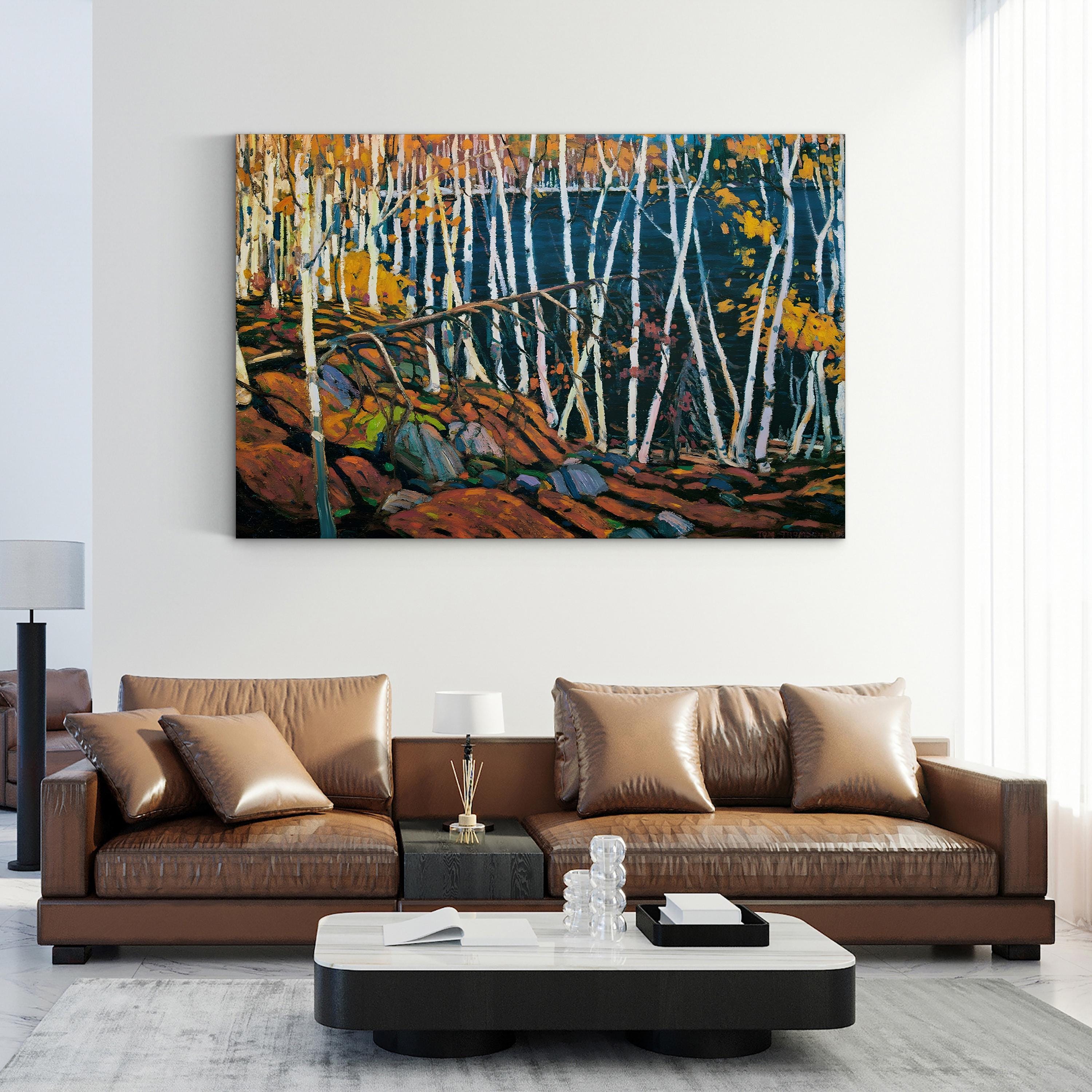 Rustic Snow-Capped Mountains – Period Illustration Wall Art | Winter Landscape Canvas Print