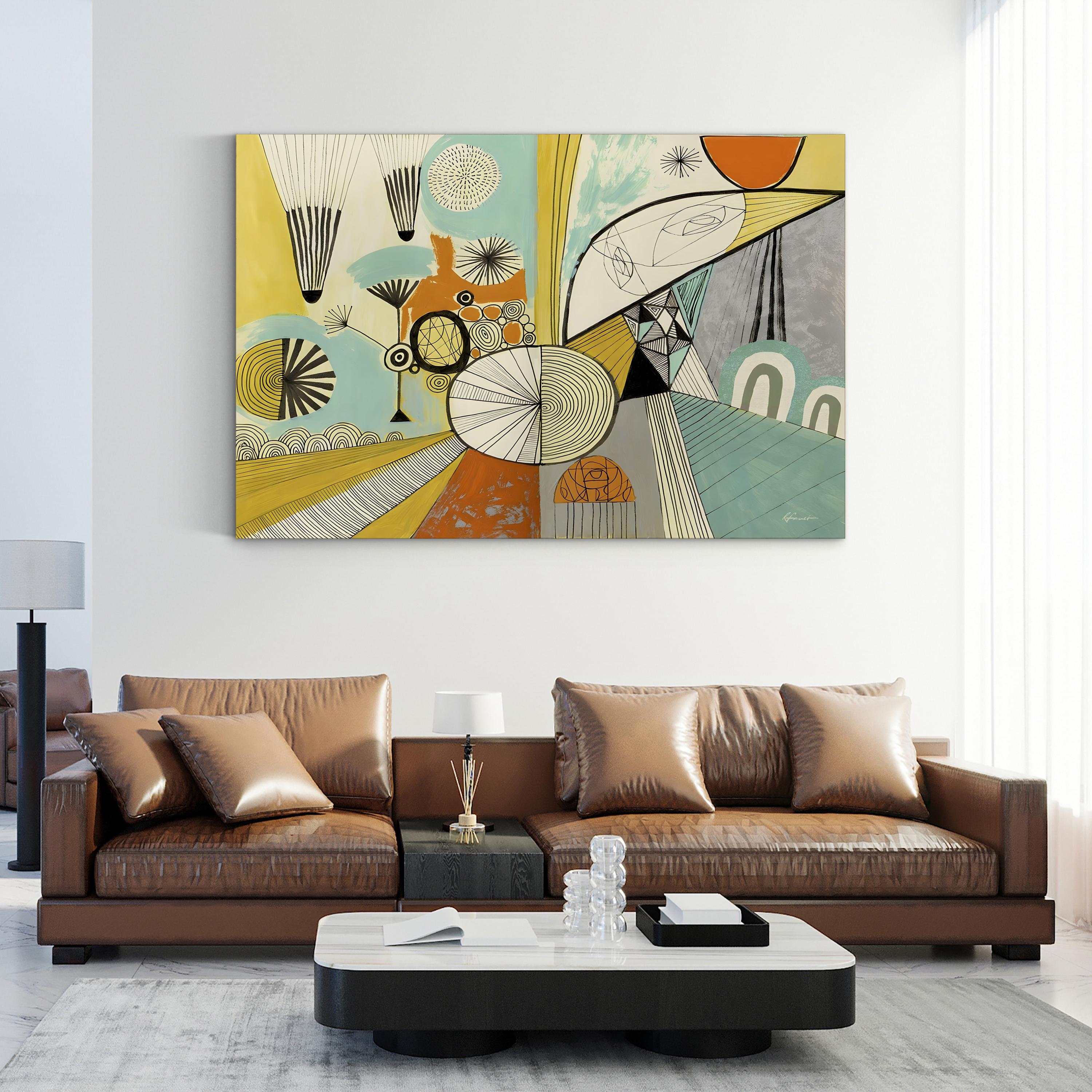 Jazzy Stuff Retro Abstract Illustration Wall Art by Richard Faust