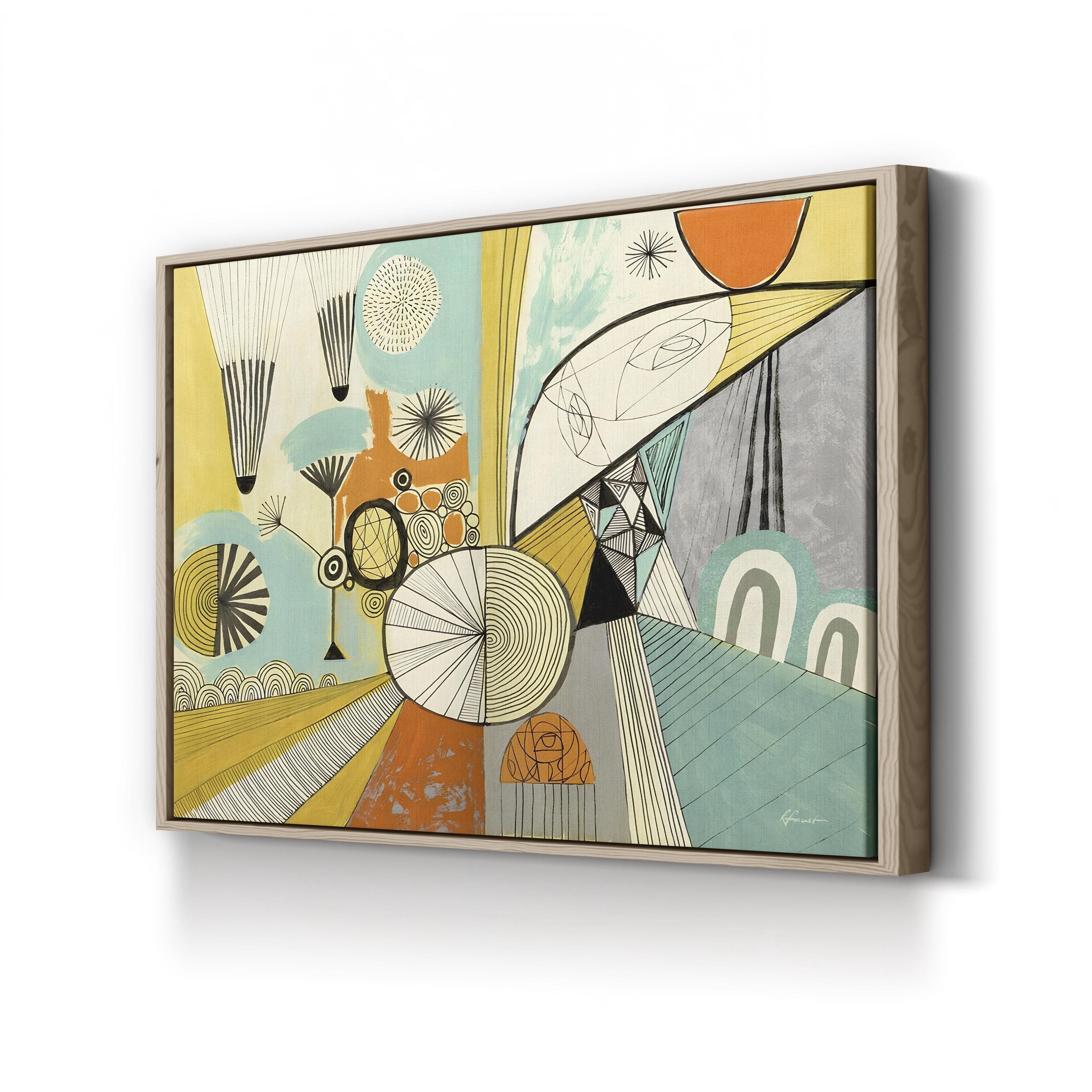 Jazzy Stuff Retro Abstract Illustration Wall Art by Richard Faust