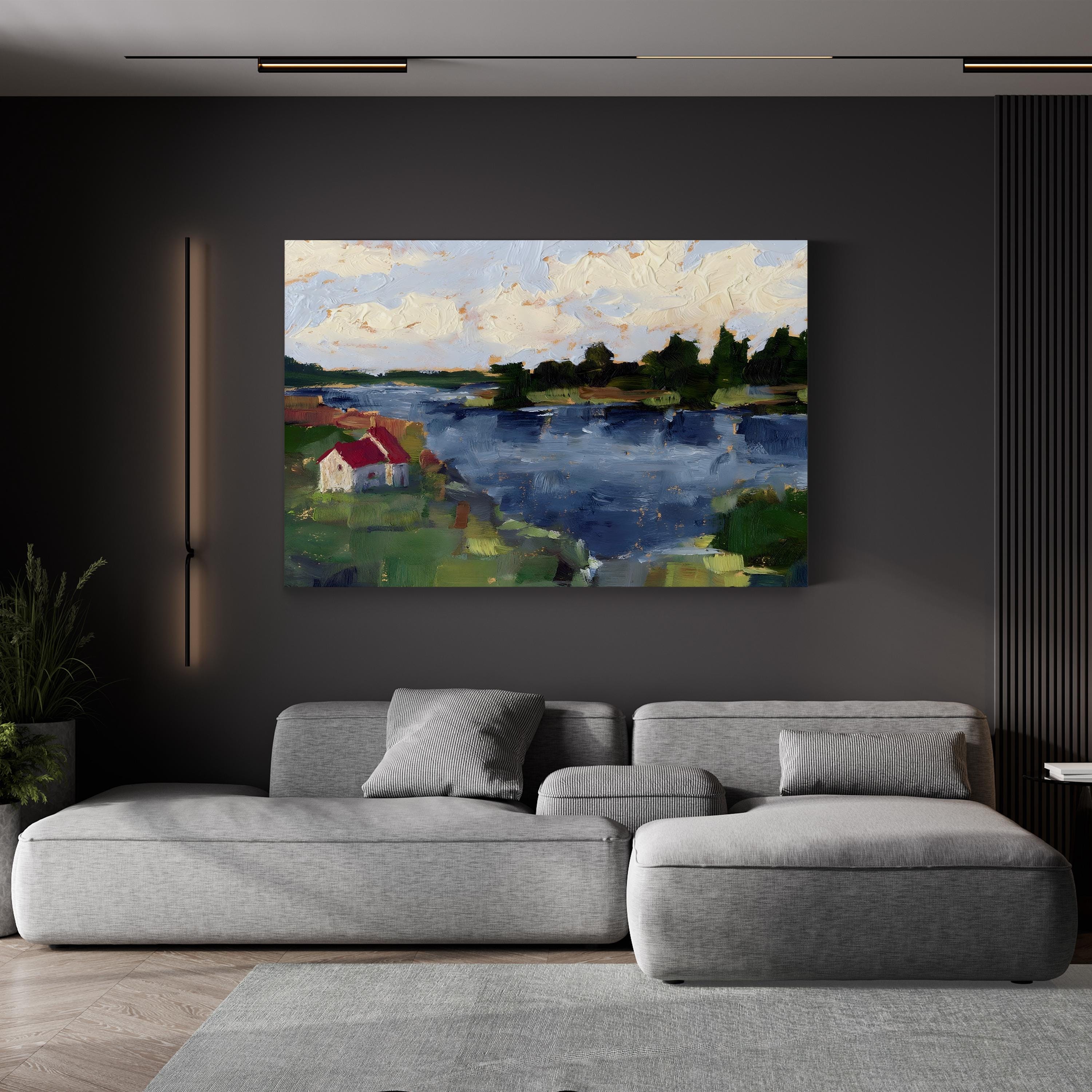 Lakeside Cottages I by Ethan Harper canvas print in Gallery Canvas 1.50" style