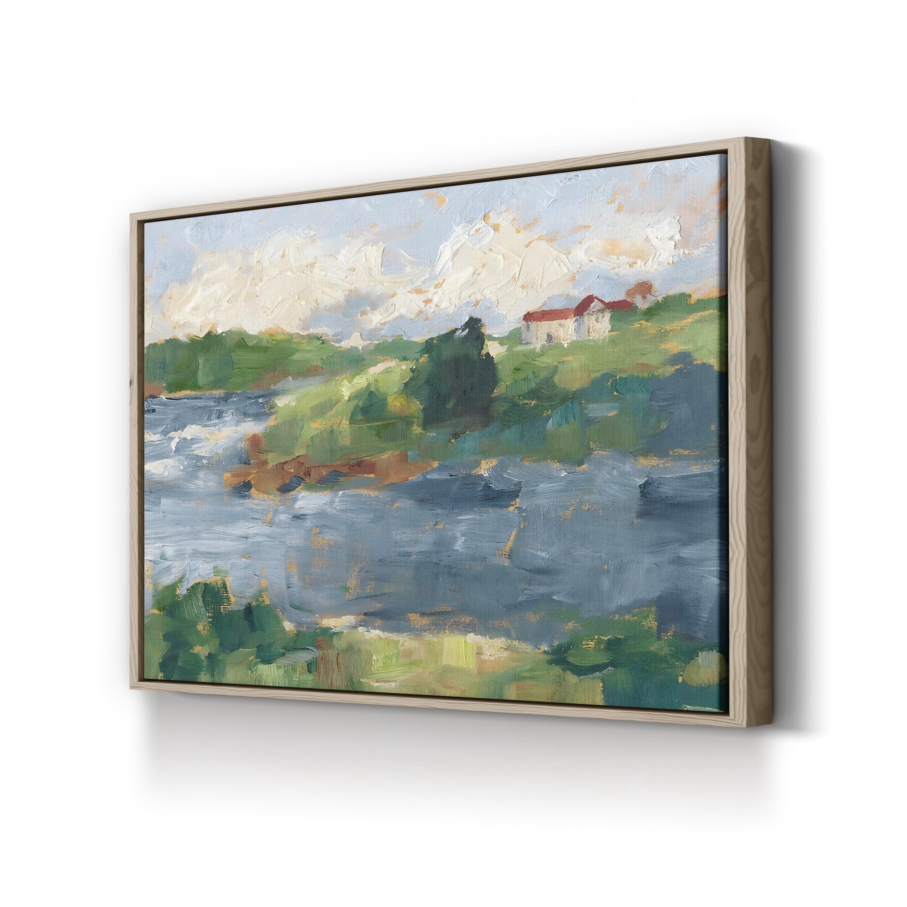 Lakeside Cottages IV by Ethan Harper canvas print in Oak Framed Canvas