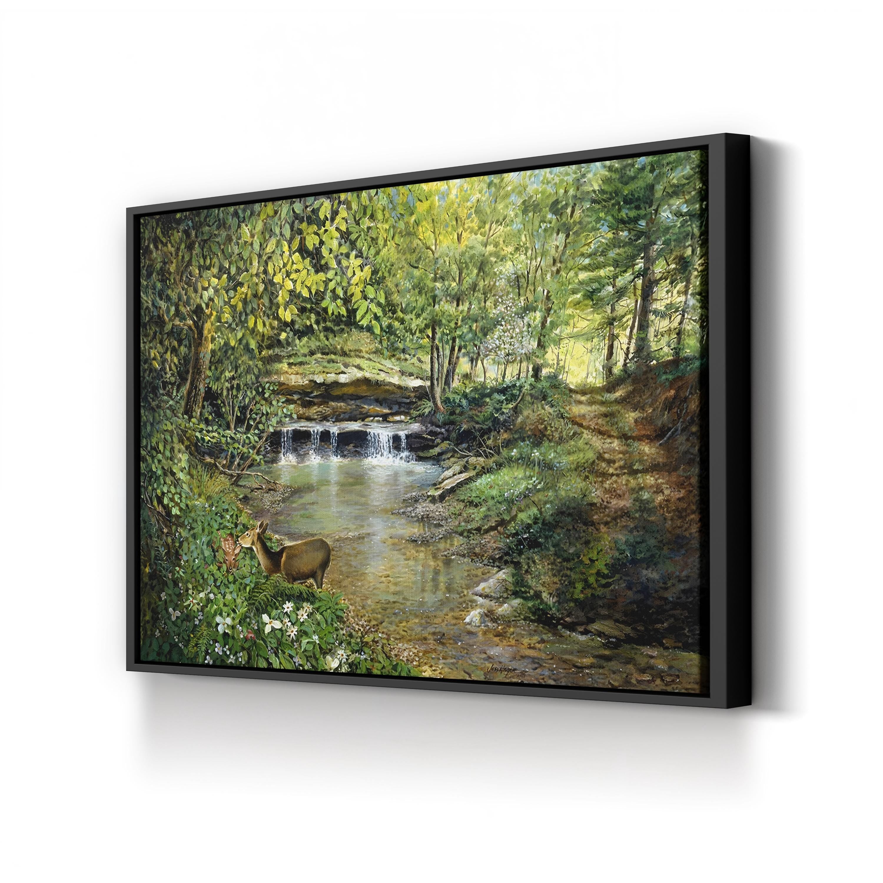 Serene Landscape with Deer Wall Art by Jess Hager