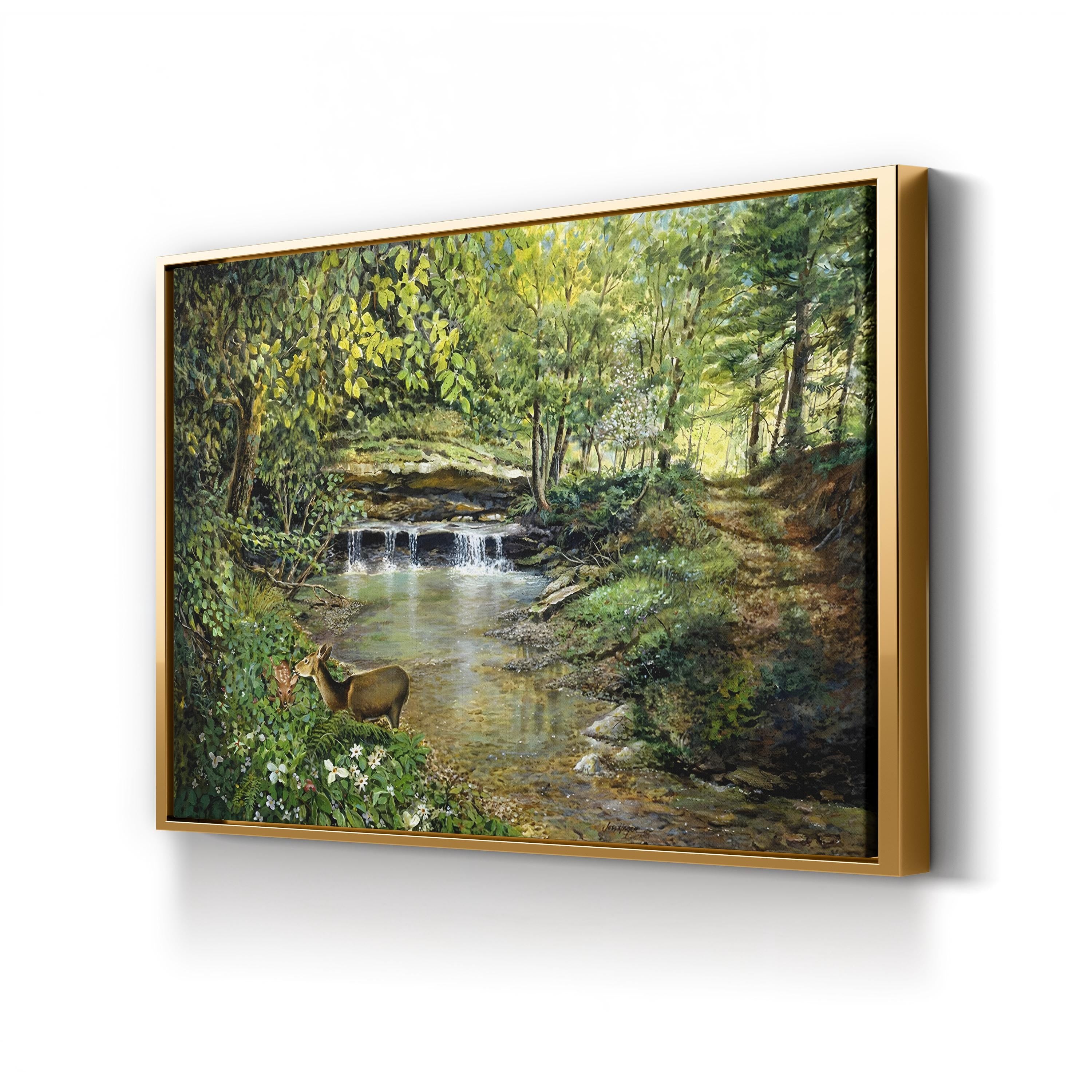 Serene Landscape with Deer Wall Art by Jess Hager