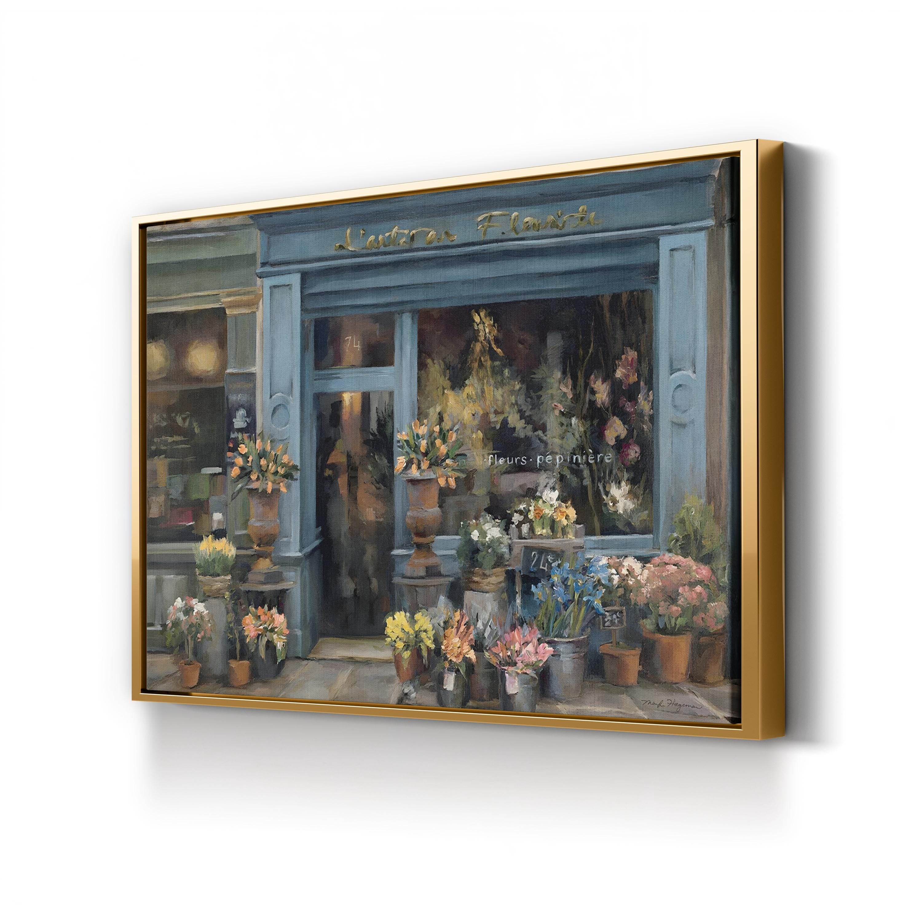 L’Artisan Fleuriste Wall Art by Marilyn Hageman | Contemporary French Flower Shop Painting