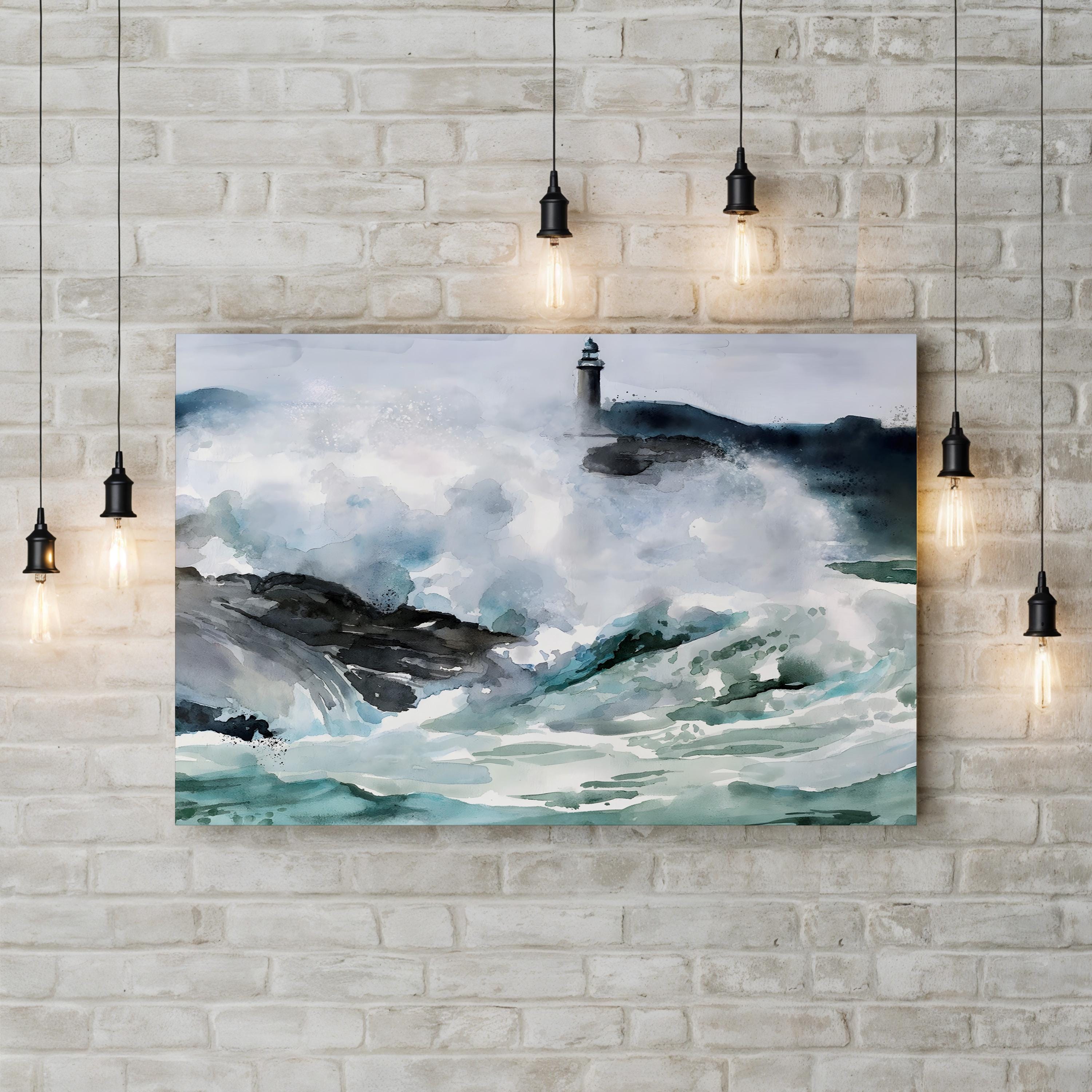 Lighthouse Waves II Wall Art by Jennifer Paxton Parker