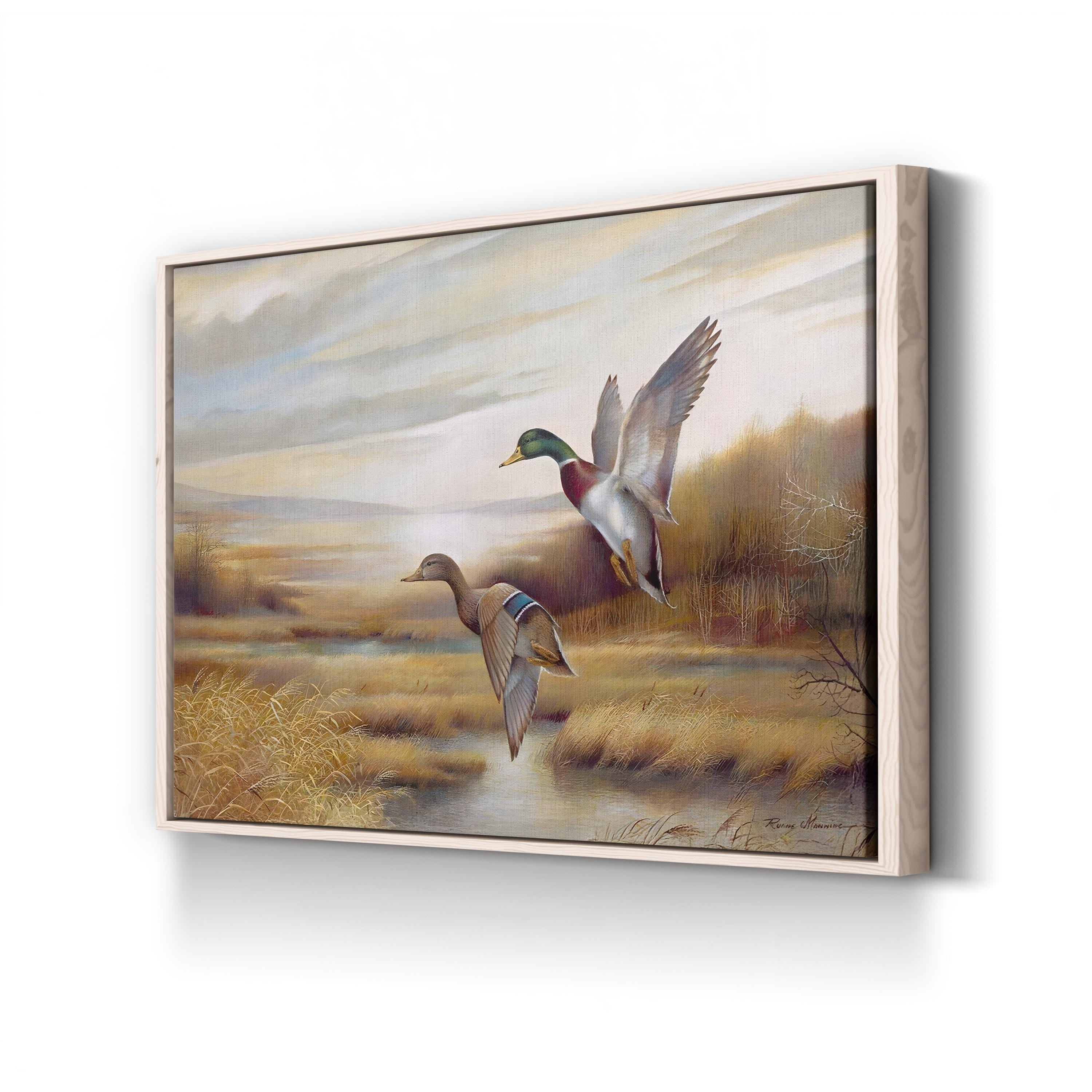 Mallards Wall Art by Ruane Manning – Contemporary Wildlife Landscape Canvas