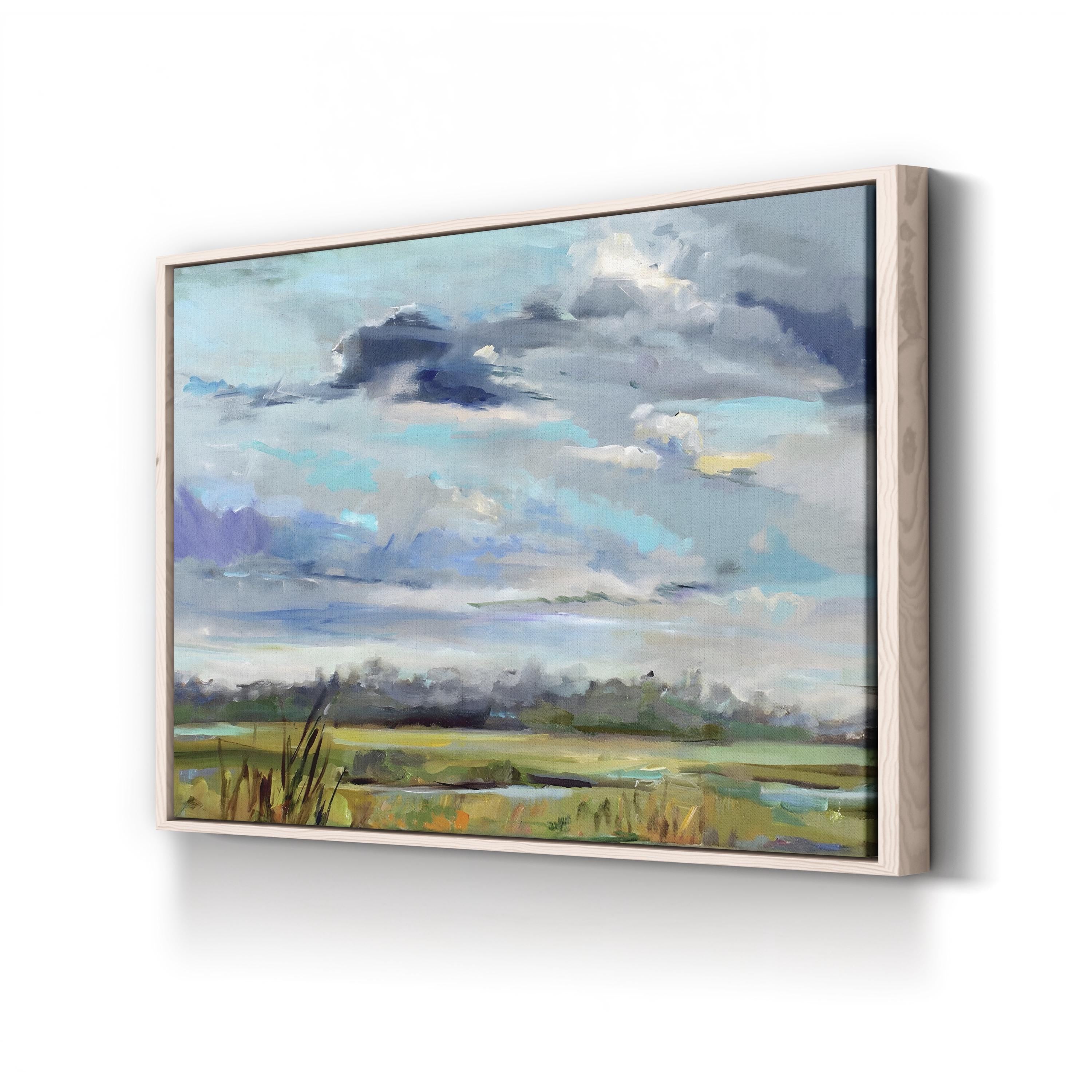 Marsh Skies Wall Art by Carol Hallock – Contemporary Marshland Landscape Canvas