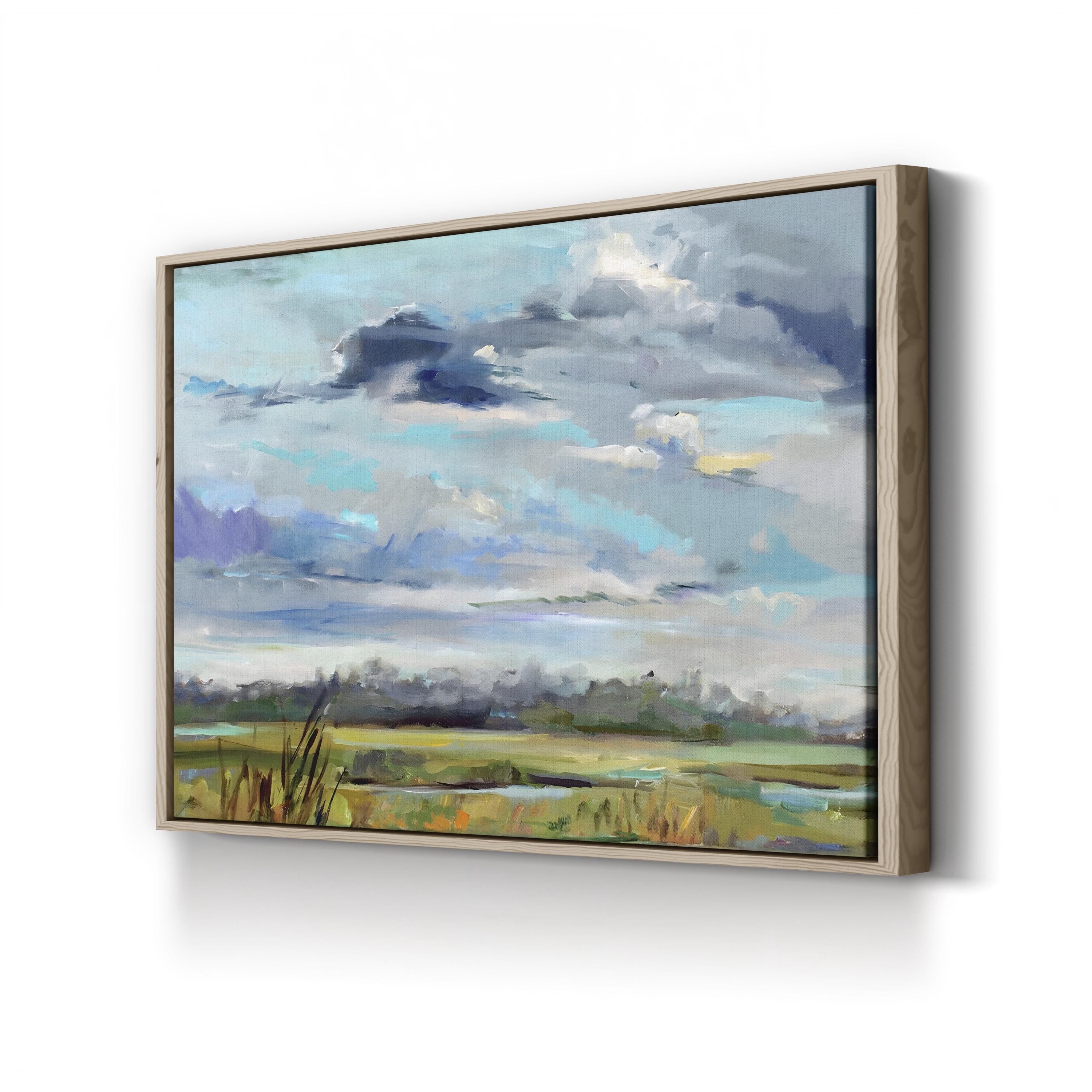 Marsh Skies Wall Art by Carol Hallock – Contemporary Marshland Landscape Canvas