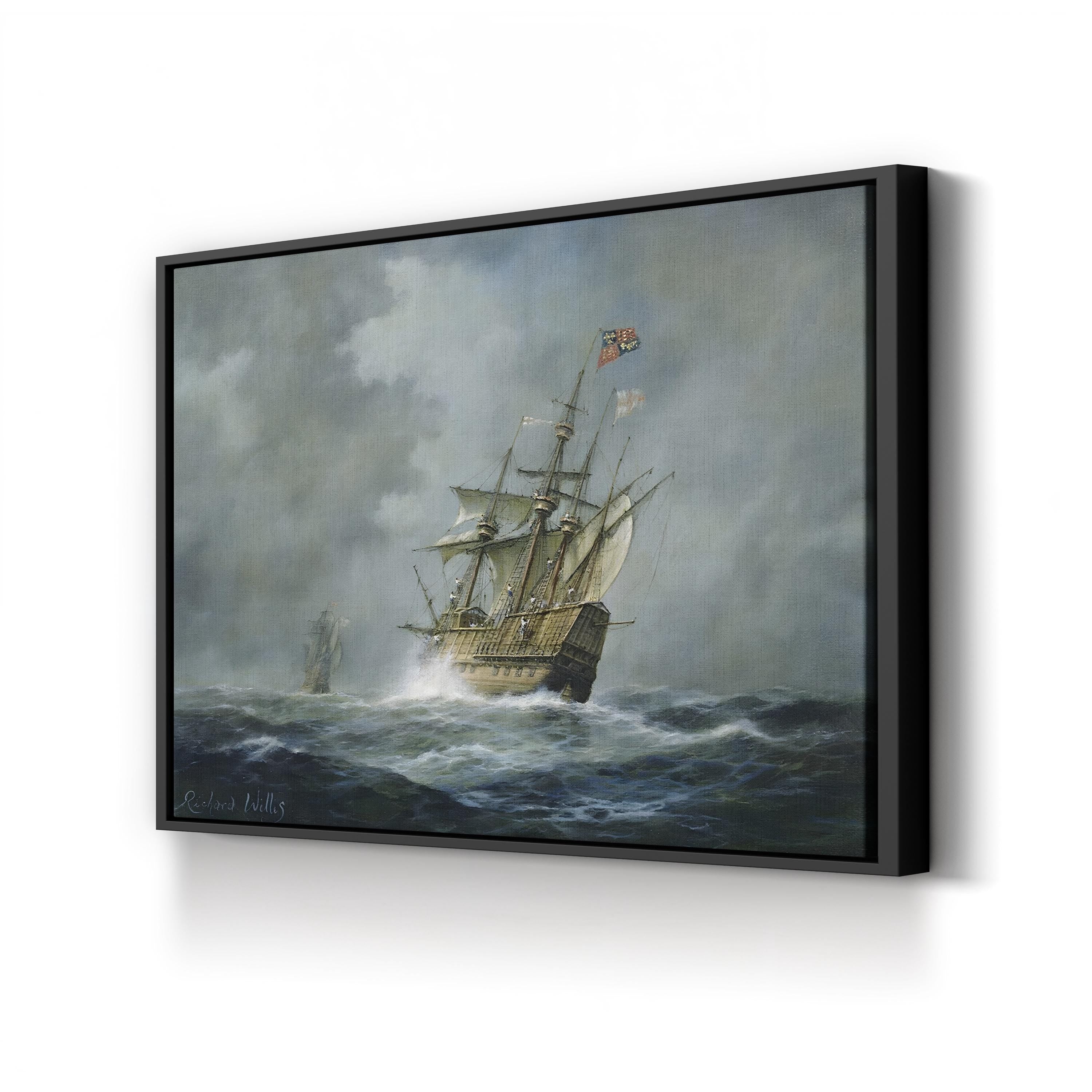 Mary Rose Ship Wall Art by Richard Willis – Stormy Naval Seascape Canvas