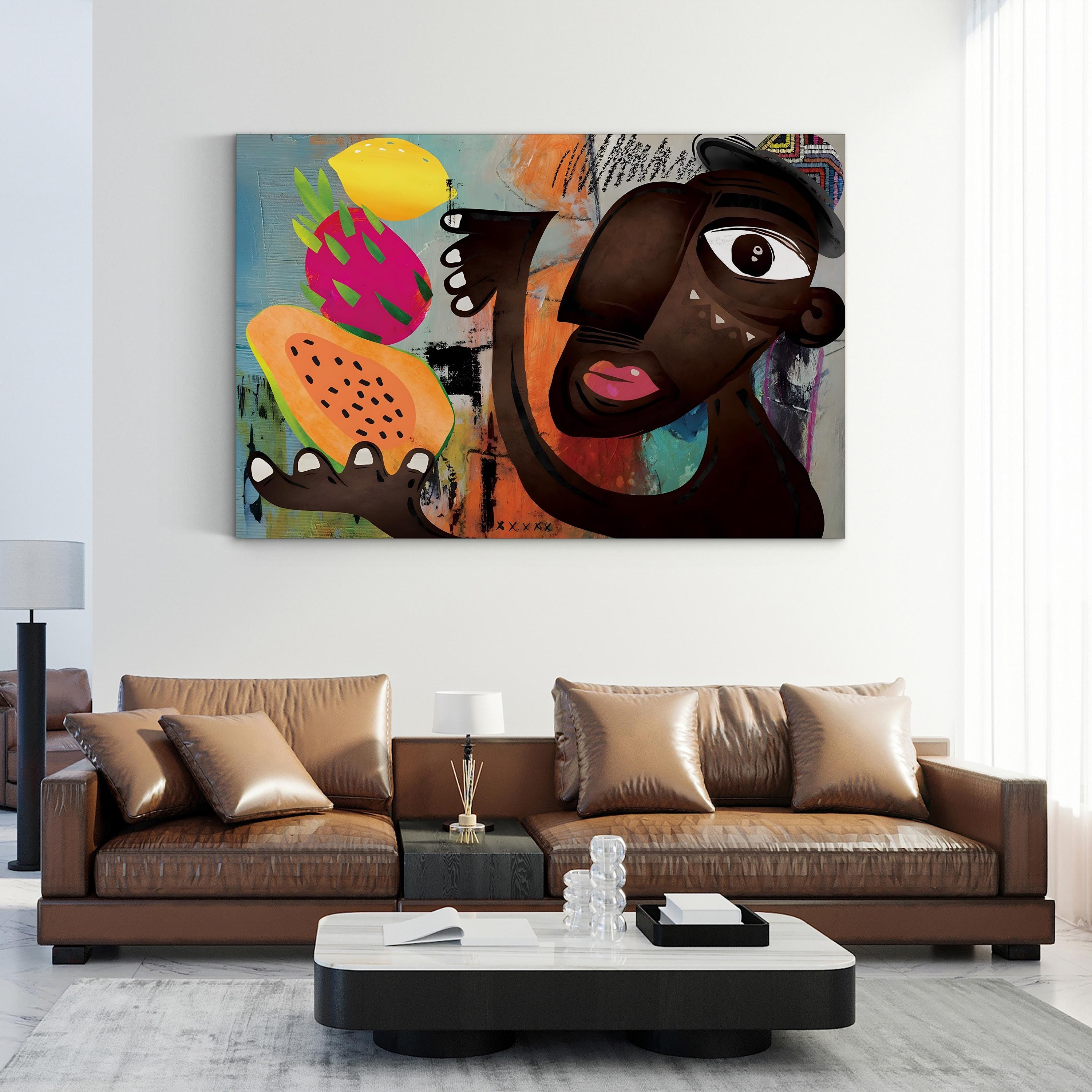 Melon Man Funky Portrait – Nikki Chu Wall Art | Contemporary Pop Canvas Print
