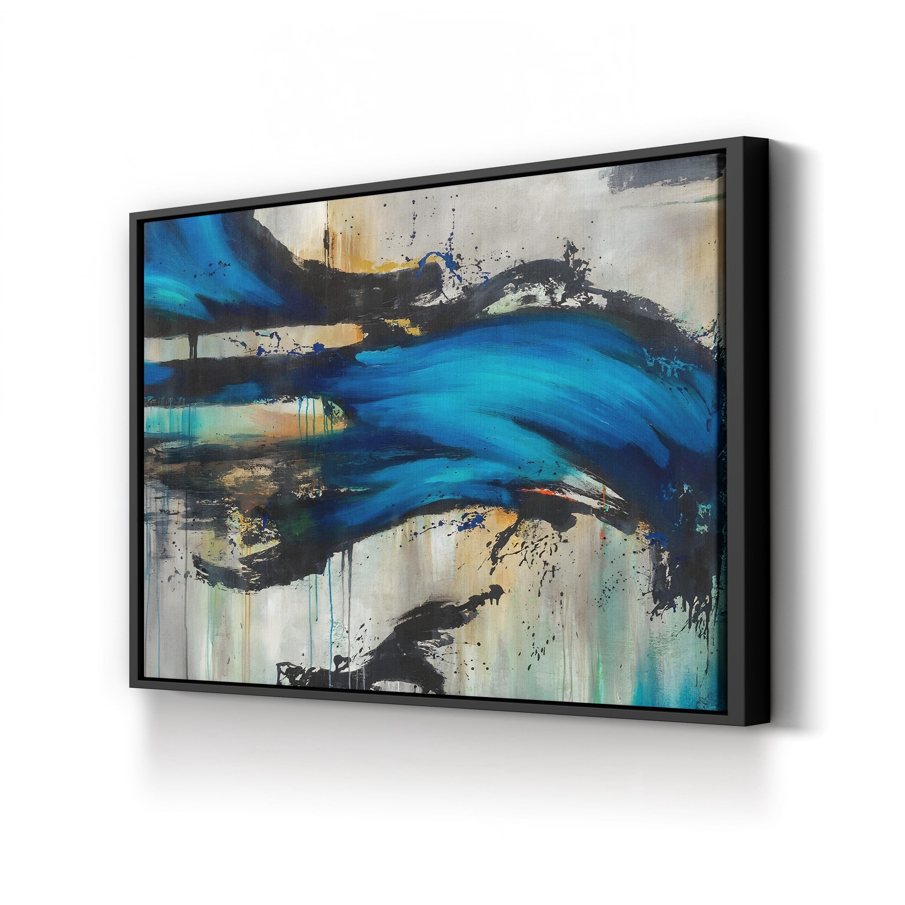 Midnight Splash Blue Abstract – Rikki Drotar Wall Art | Contemporary Abstract Canvas Print