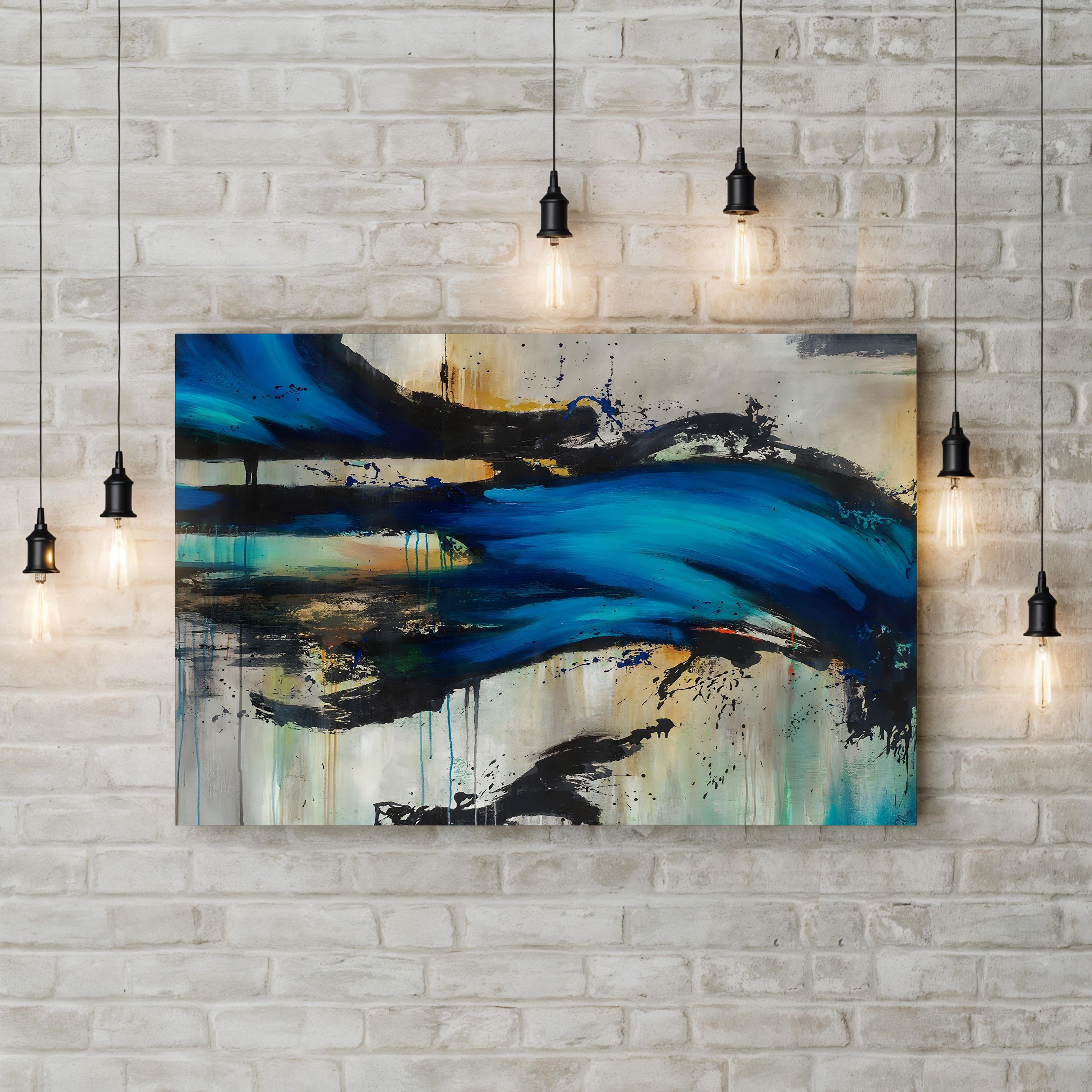 Midnight Splash Blue Abstract – Rikki Drotar Wall Art | Contemporary Abstract Canvas Print