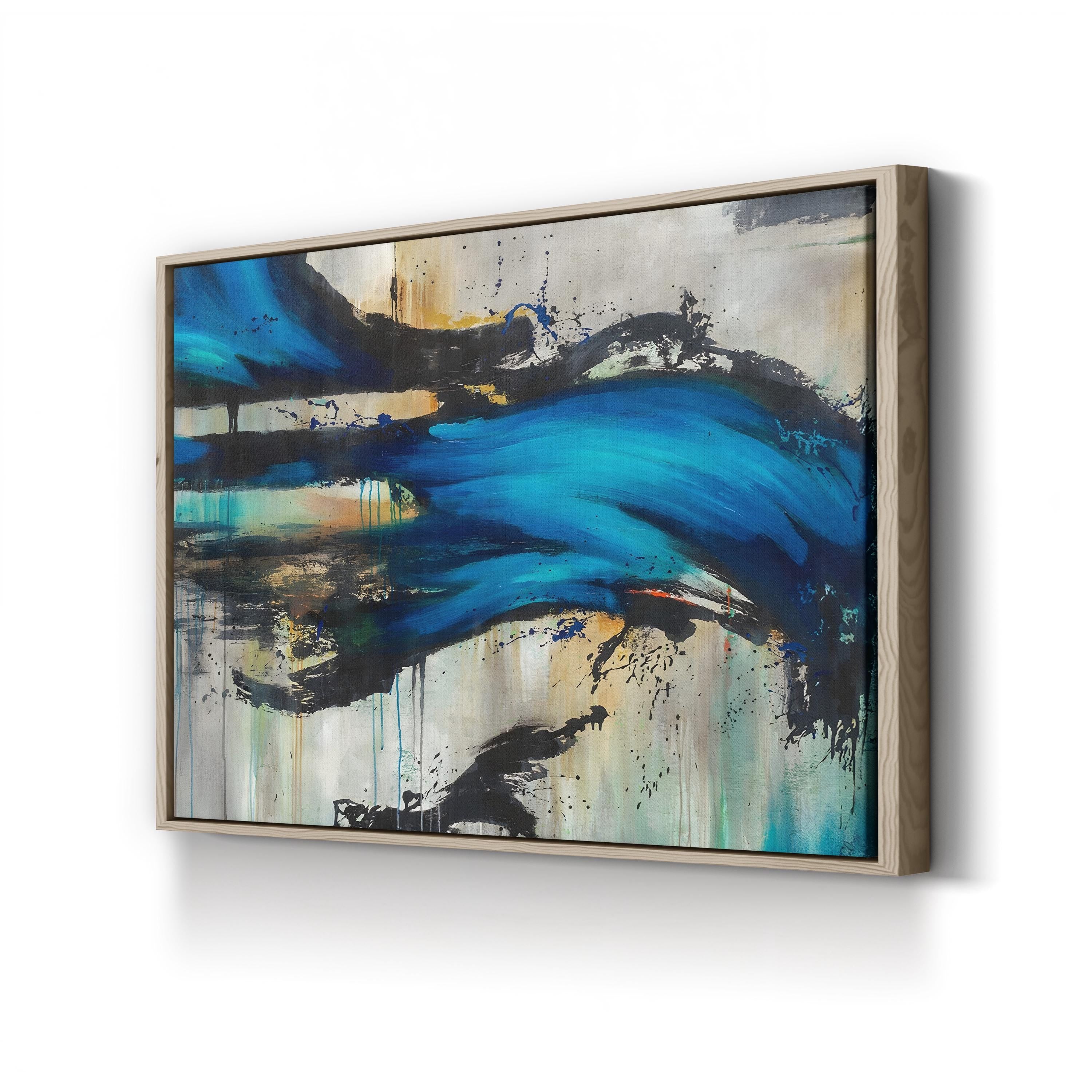 Midnight Splash Blue Abstract – Rikki Drotar Wall Art | Contemporary Abstract Canvas Print