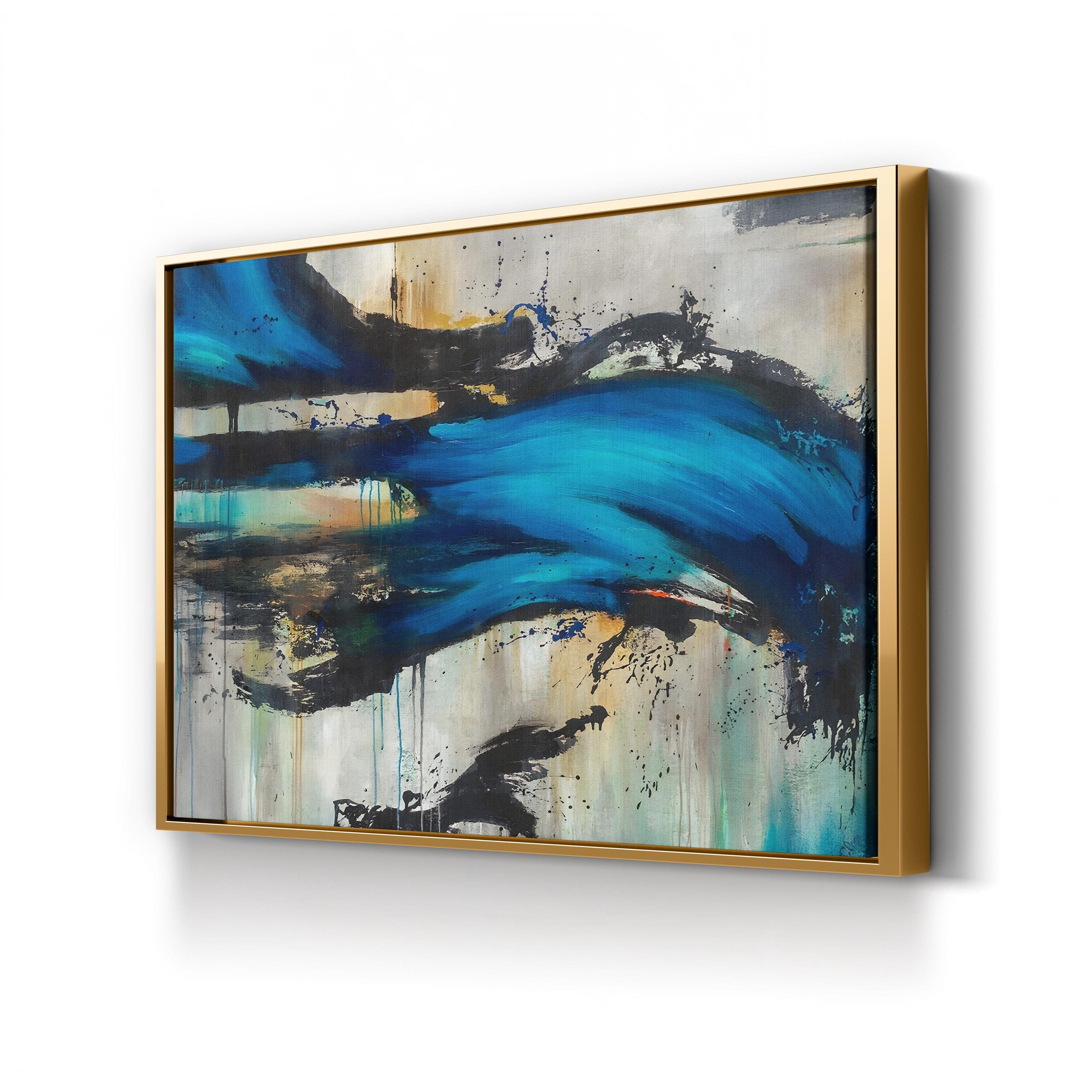 Midnight Splash Blue Abstract – Rikki Drotar Wall Art | Contemporary Abstract Canvas Print