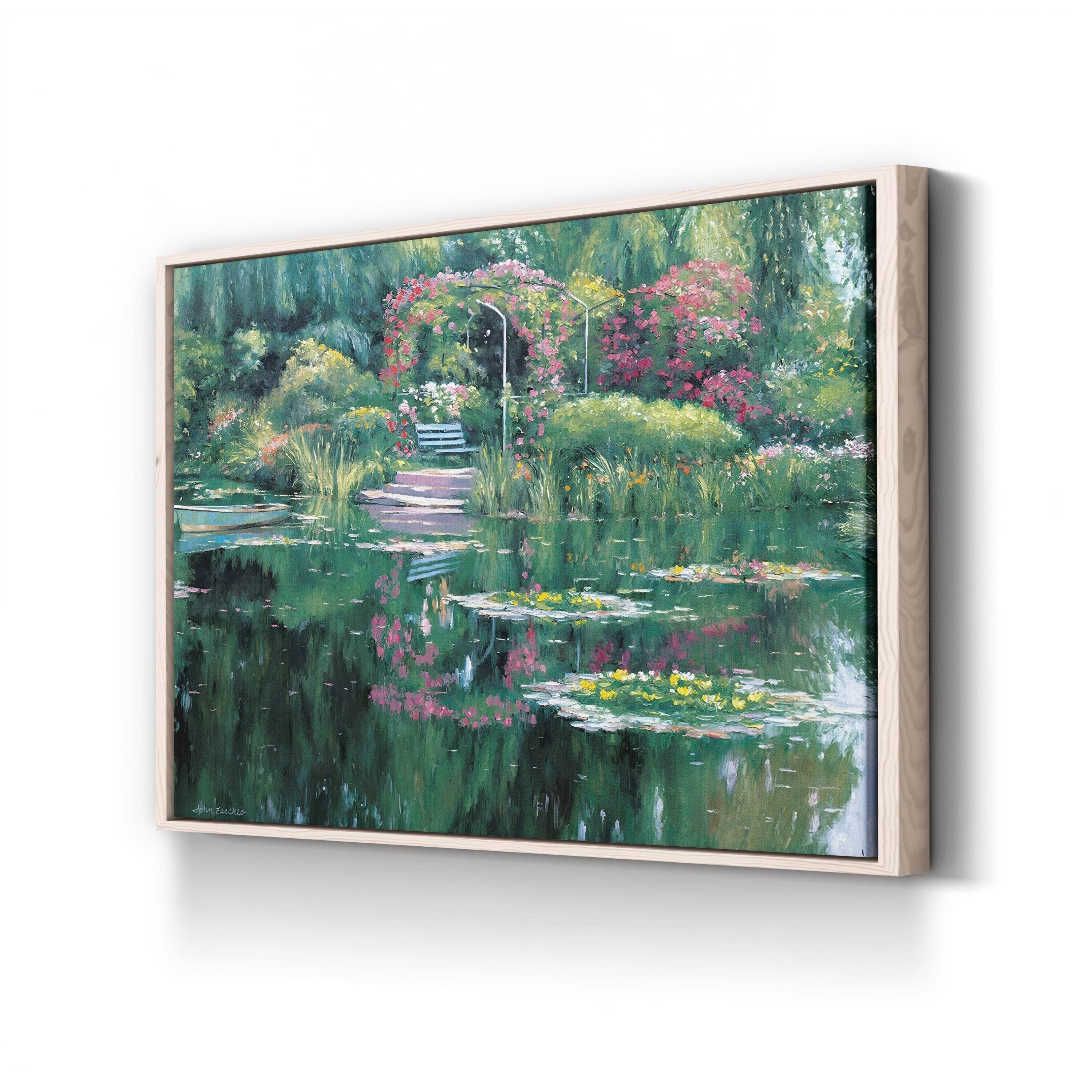 Monet’s Garden Floral Pond – John Zaccheo Wall Art | Contemporary Landscape Canvas Print