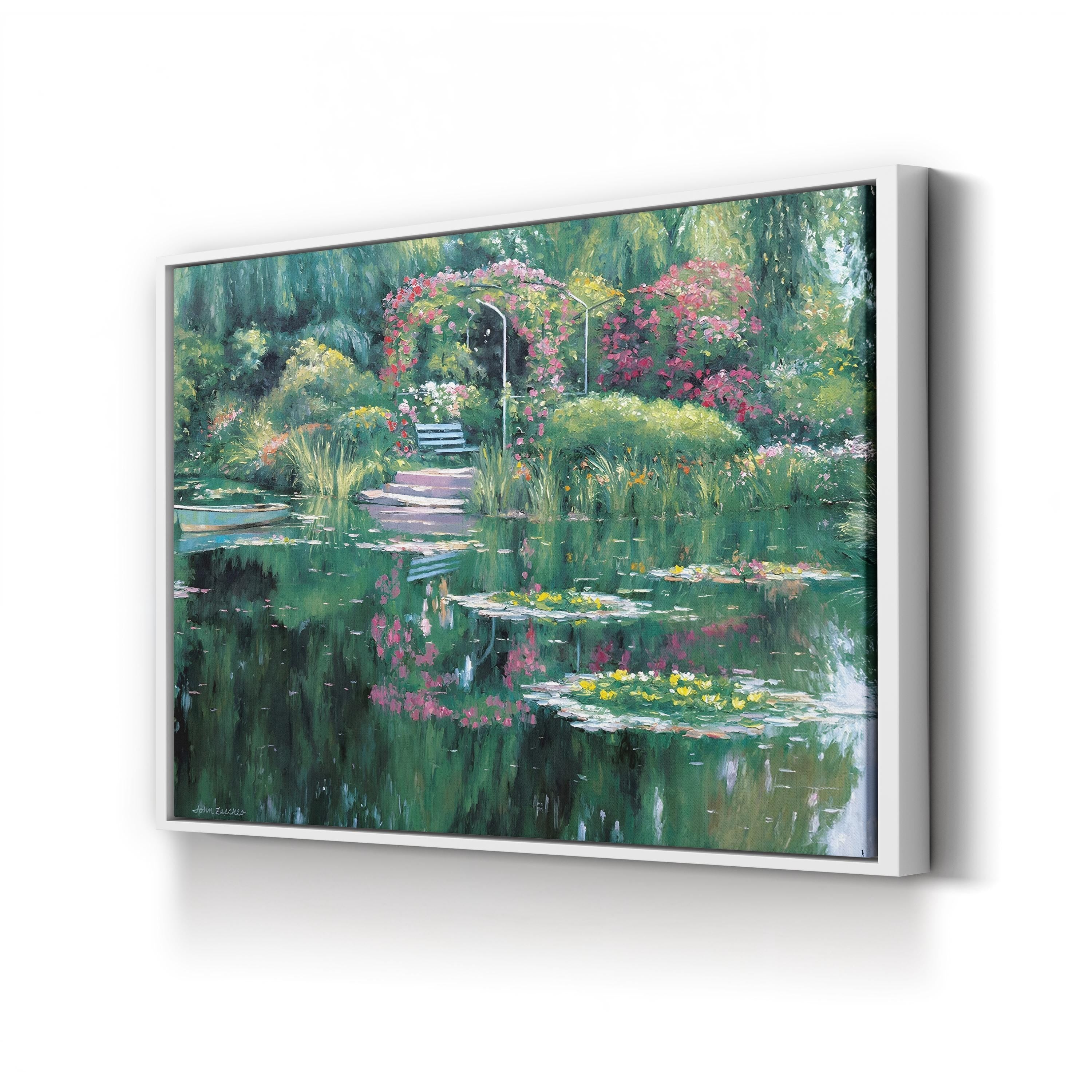 Monet’s Garden Floral Pond – John Zaccheo Wall Art | Contemporary Landscape Canvas Print