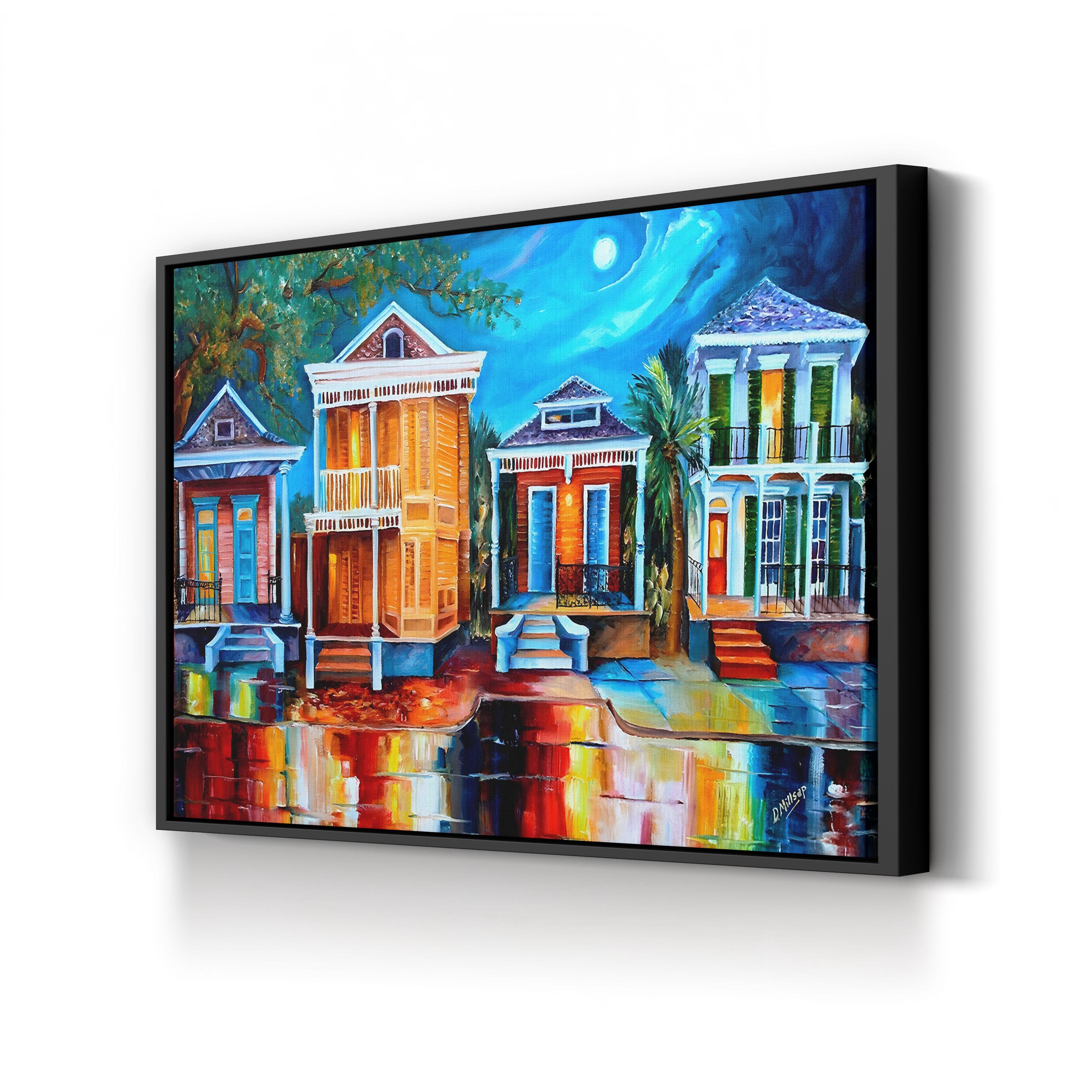 Moon Over New Orleans | Contemporary French Quarter Night Scene Wall Art