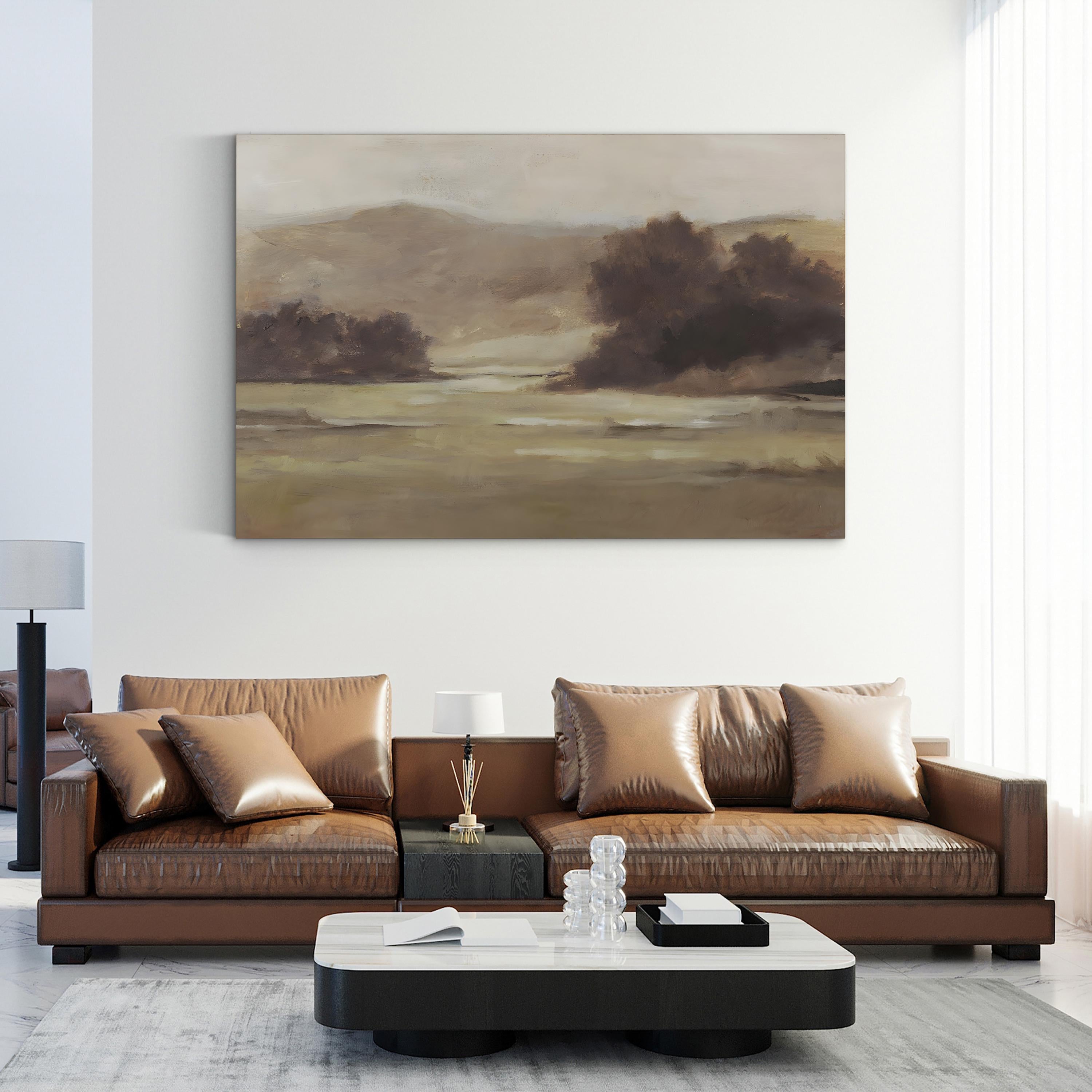Muted Landscape I Soft-Toned Rolling Hills Wall Art by Ethan Harper