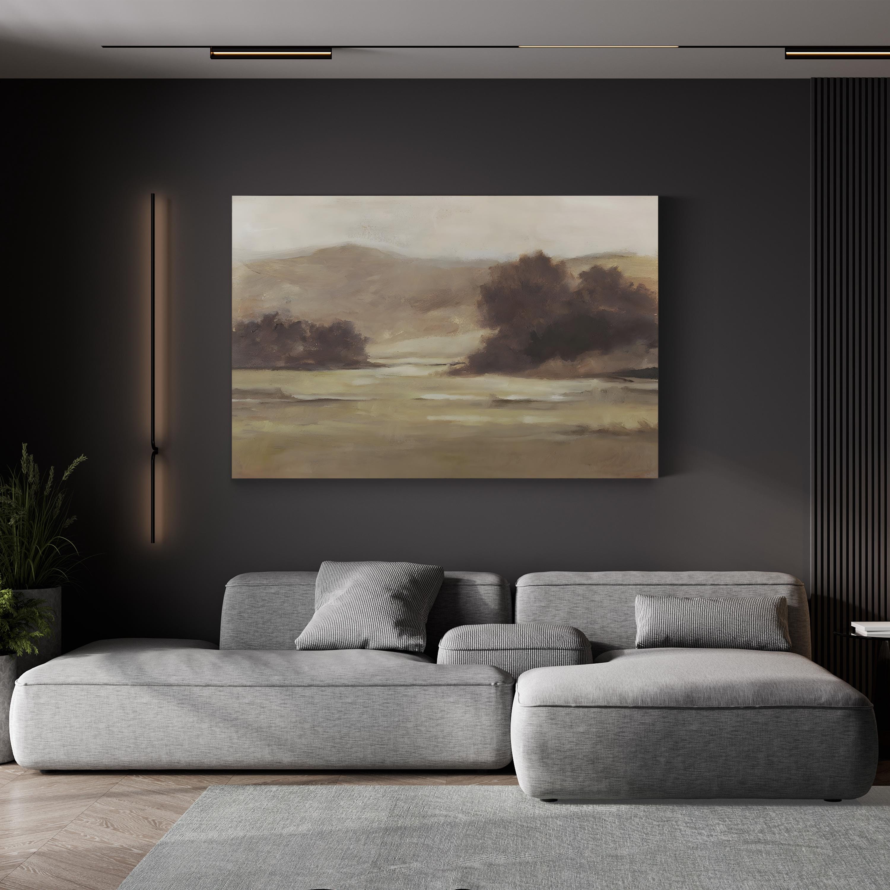 Muted Landscape I Soft-Toned Rolling Hills Wall Art by Ethan Harper