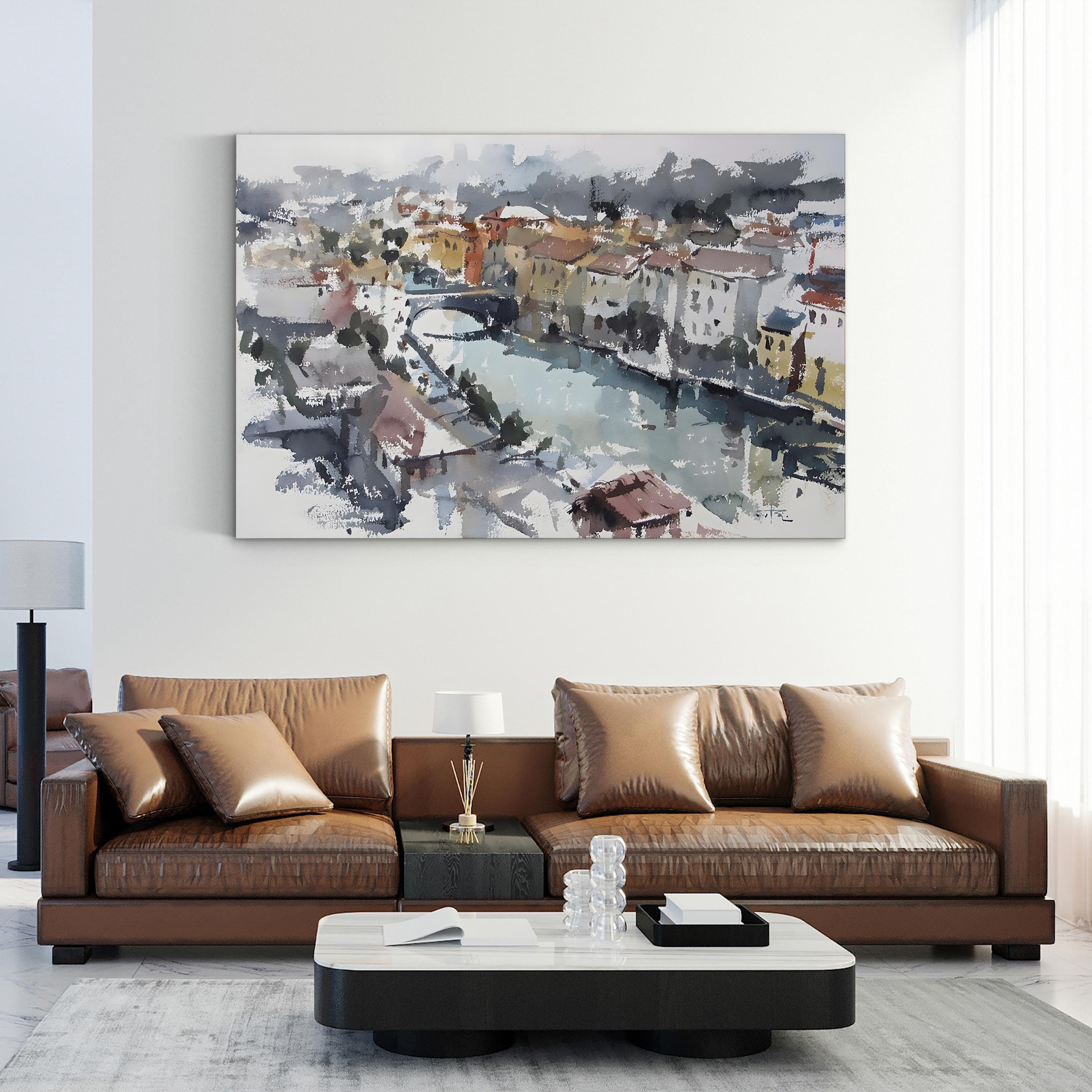 Near Lucca Italy Scenic Landscape Canvas Wall Art by Tony Belobrajdic
