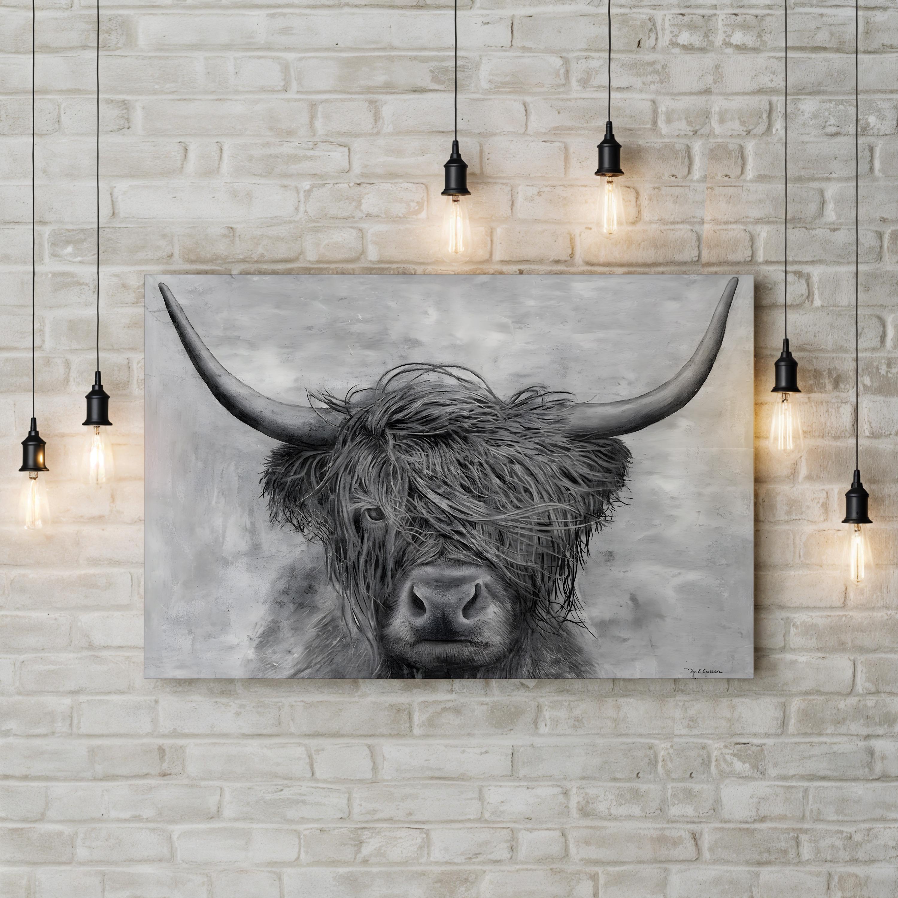 Norwegian Bison Wall Art | Majestic Wildlife Canvas Print by Marie-Elaine Cusson