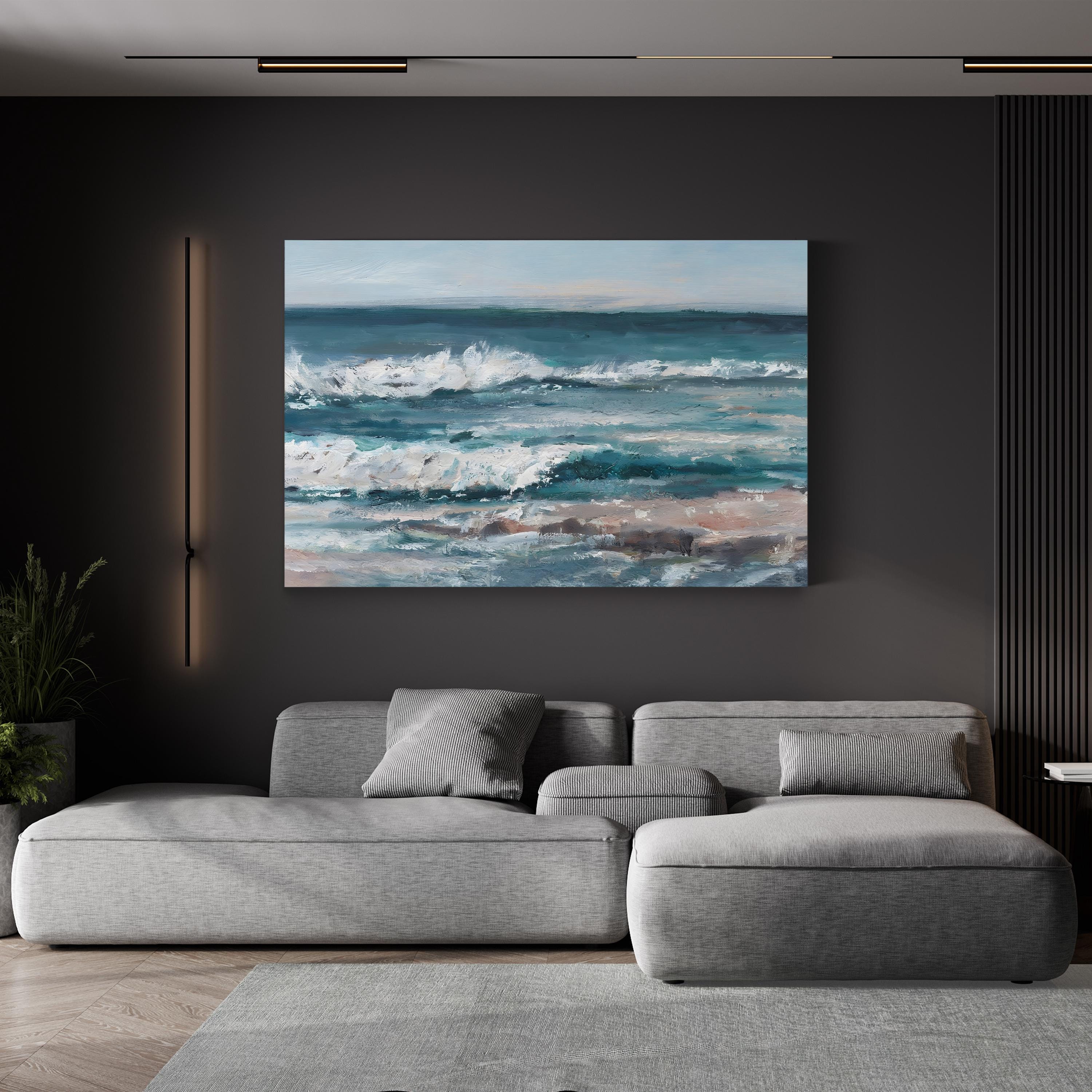 Ocean Breakers I – Contemporary Coastal Wave Wall Art by Ethan Harper