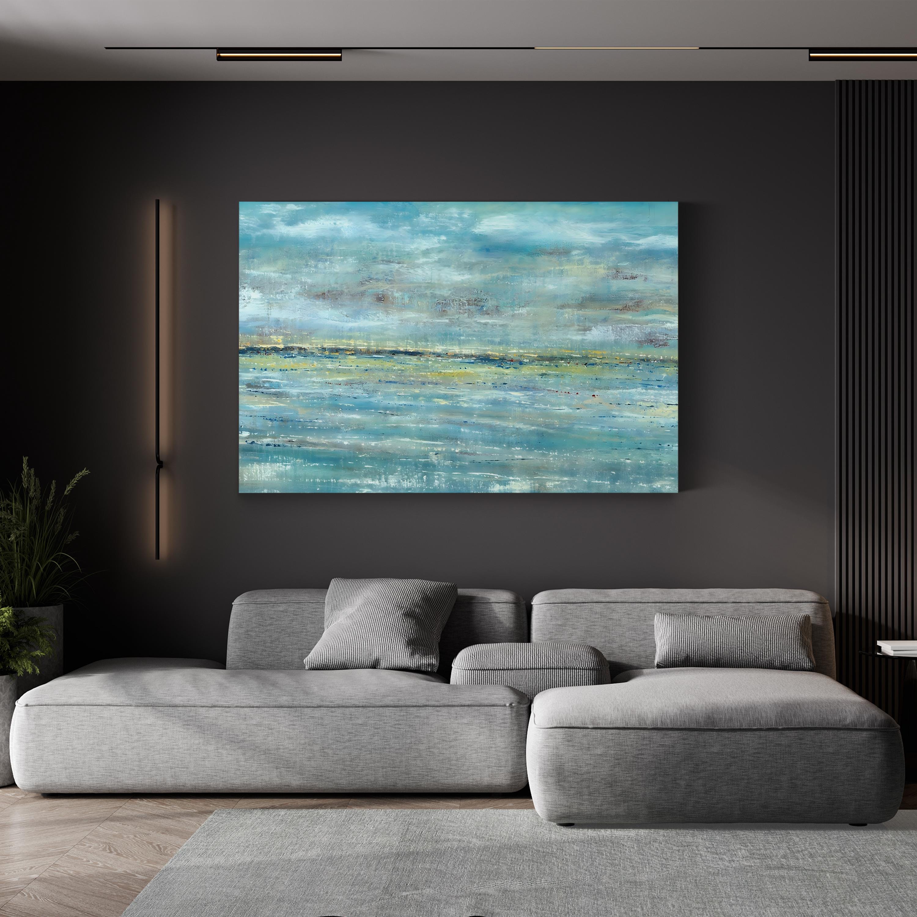 Oceanside Beach Canvas Print – Contemporary Abstract Seascape Wall Art by Dennis Dascher
