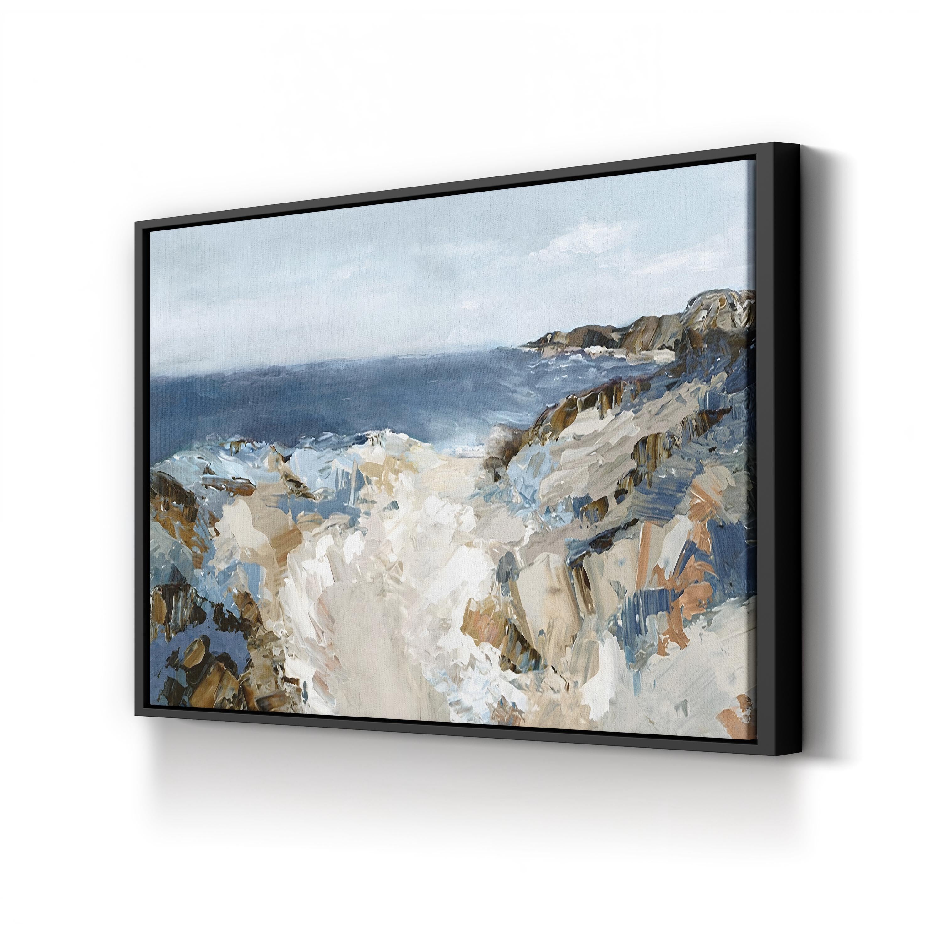 Path to the Sea Shoreline – Period Illustration Wall Art | Contemporary Coastal Canvas Print