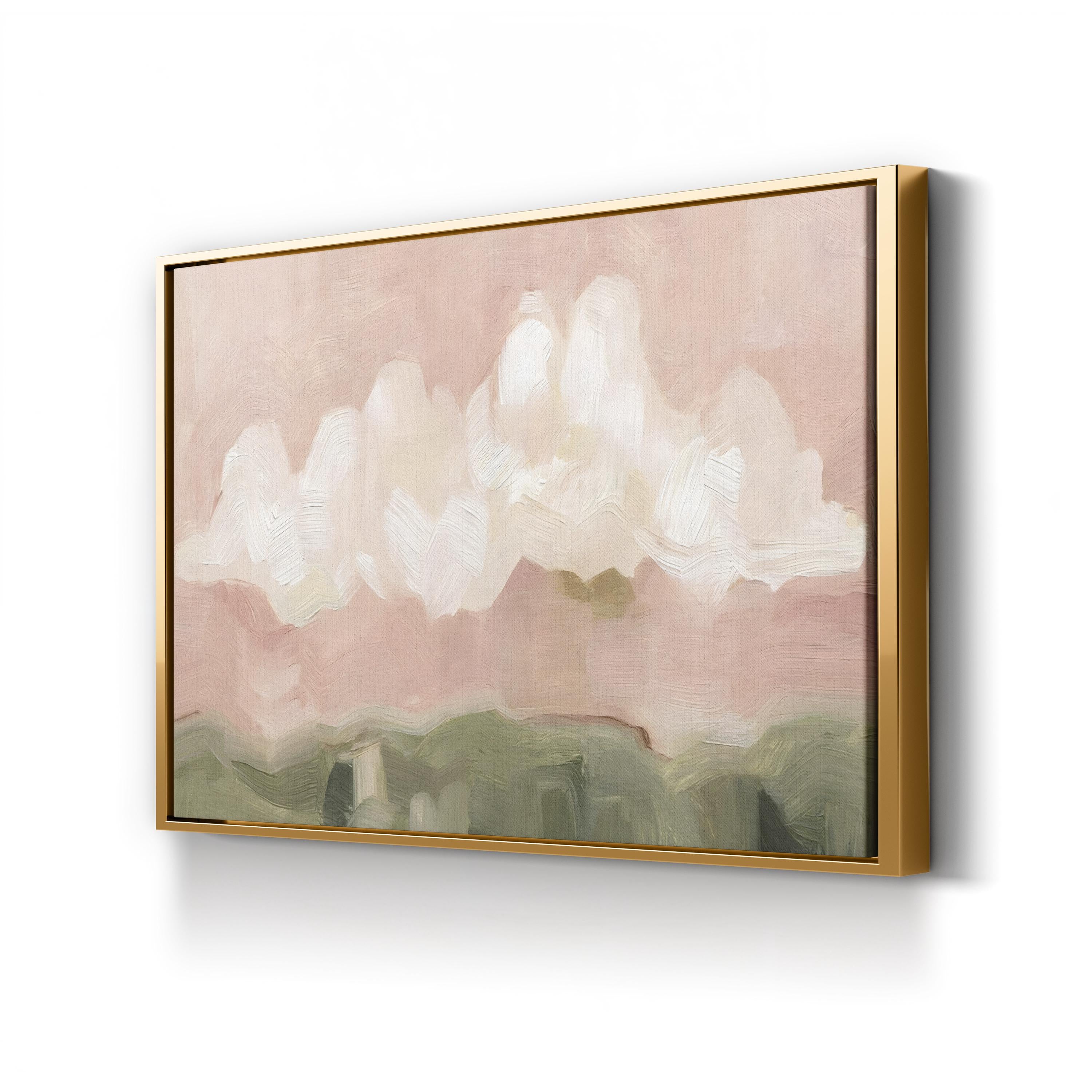Pink Haze Sunset II Wall Art – Contemporary Textured Landscape by Emma Scarvey