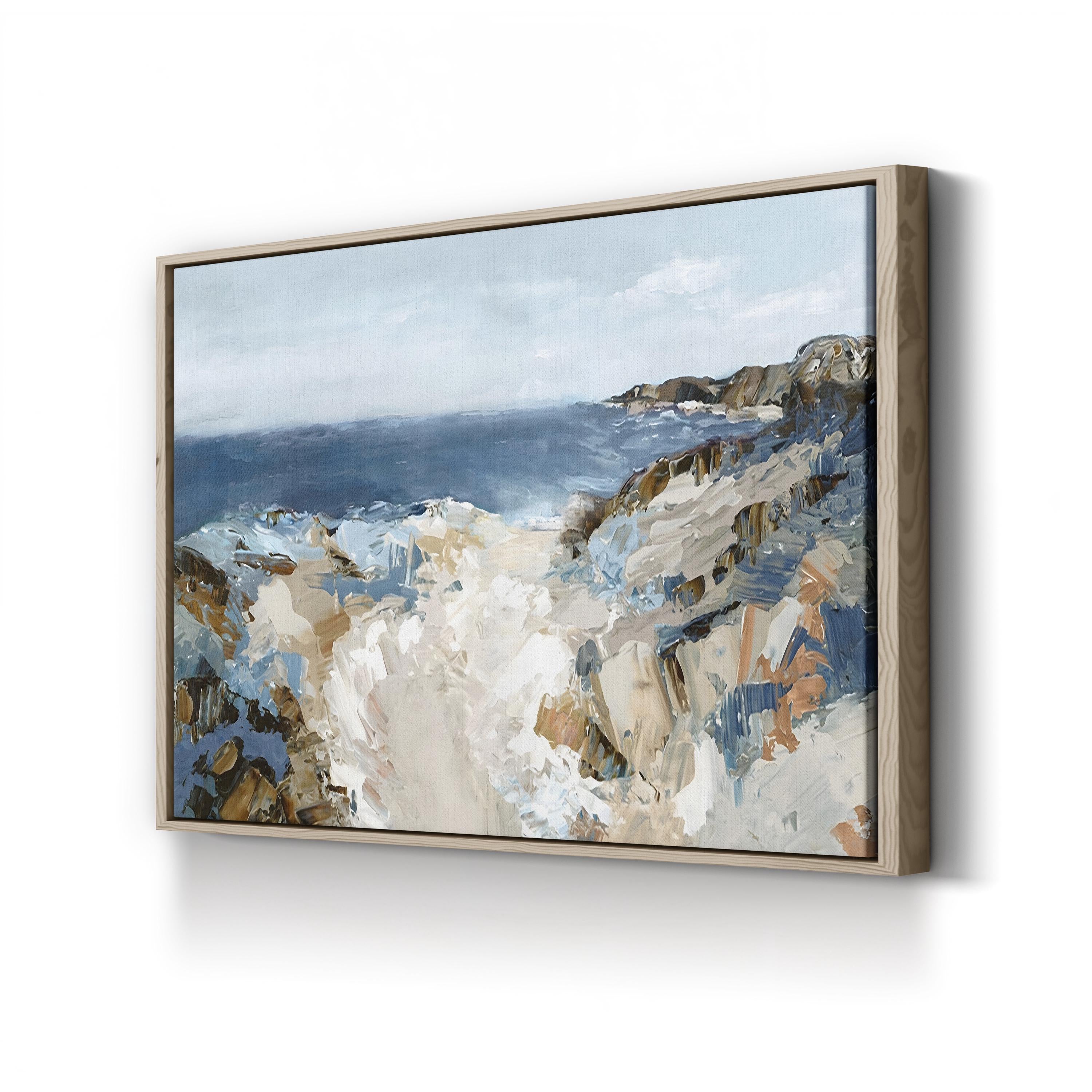 Path to the Sea Shoreline – Period Illustration Wall Art | Contemporary Coastal Canvas Print