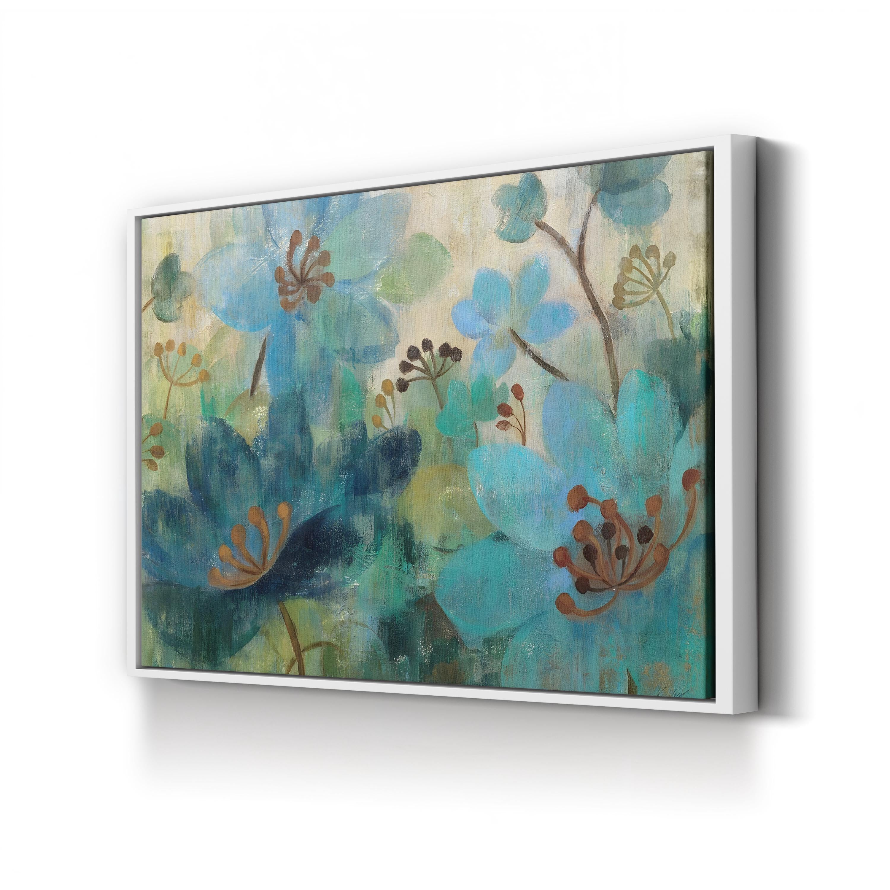 Peacock Garden Wall Art by Silvia Vassileva – Contemporary Floral Collage Canvas