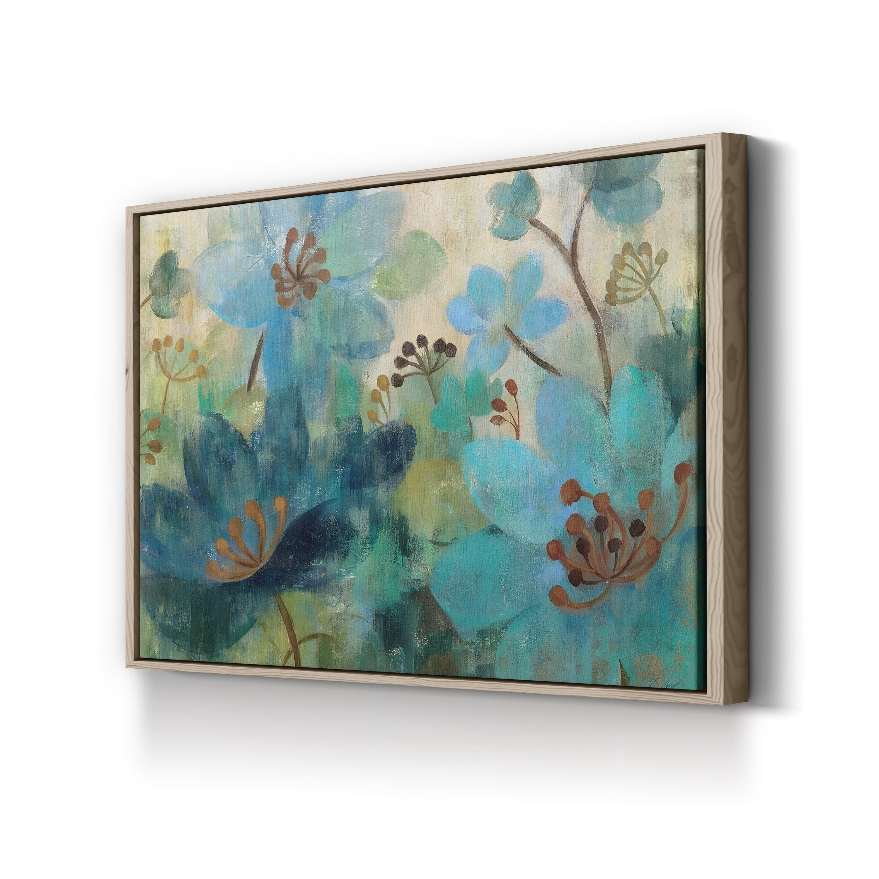 Peacock Garden Wall Art by Silvia Vassileva – Contemporary Floral Collage Canvas