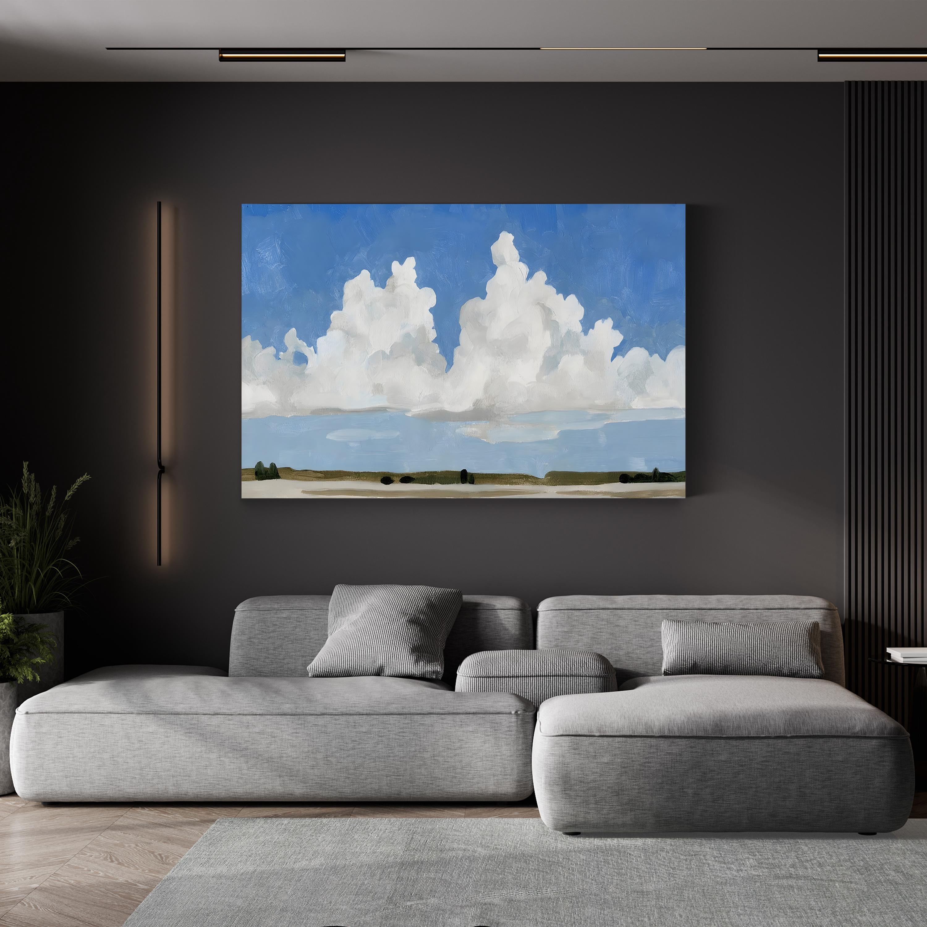 Picnic Landscape II Wall Art – Contemporary Serene Landscape by Emma Caroline
