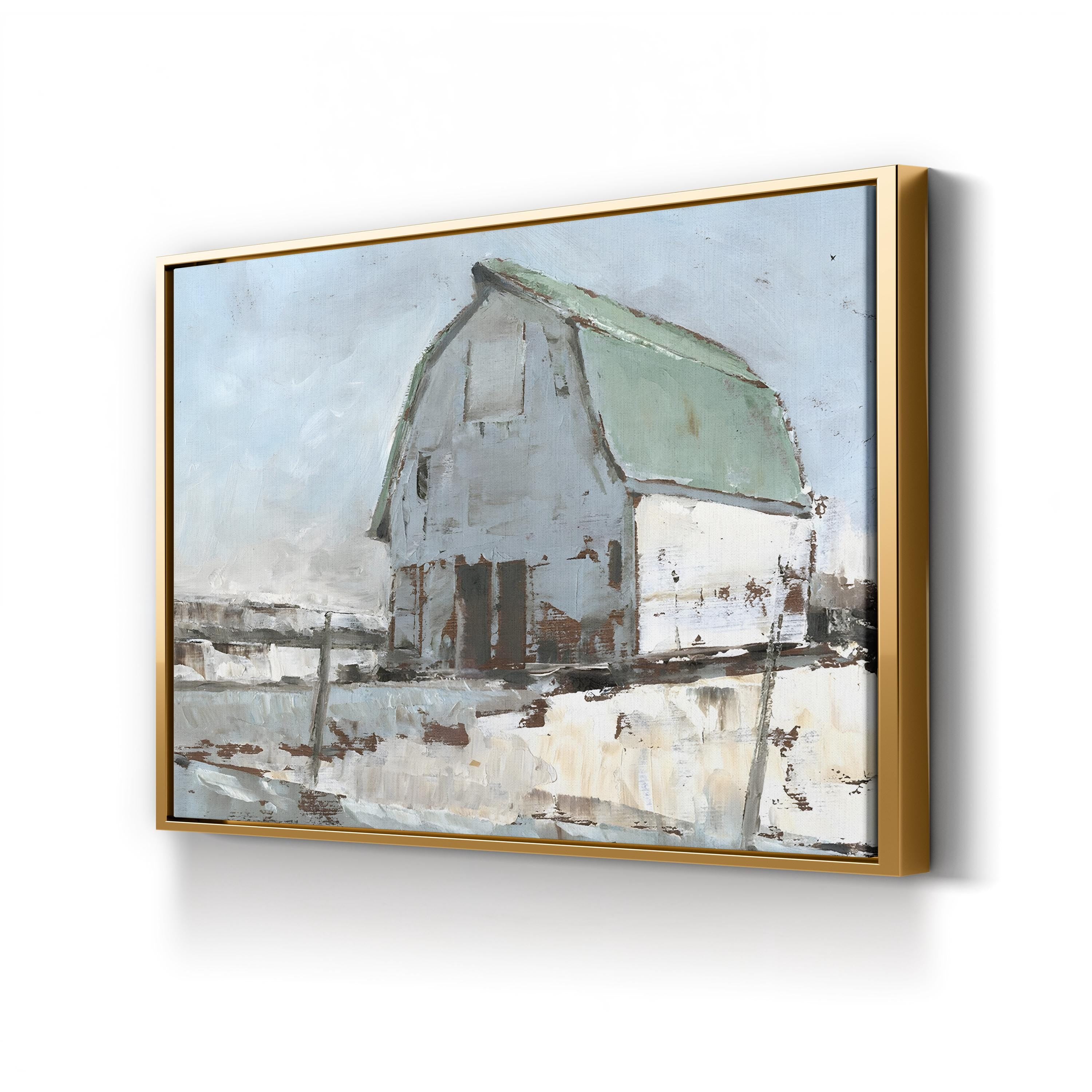 Plein Air Barn I Wall Art by Ethan Harper – Contemporary Pastoral Landscape Canvas