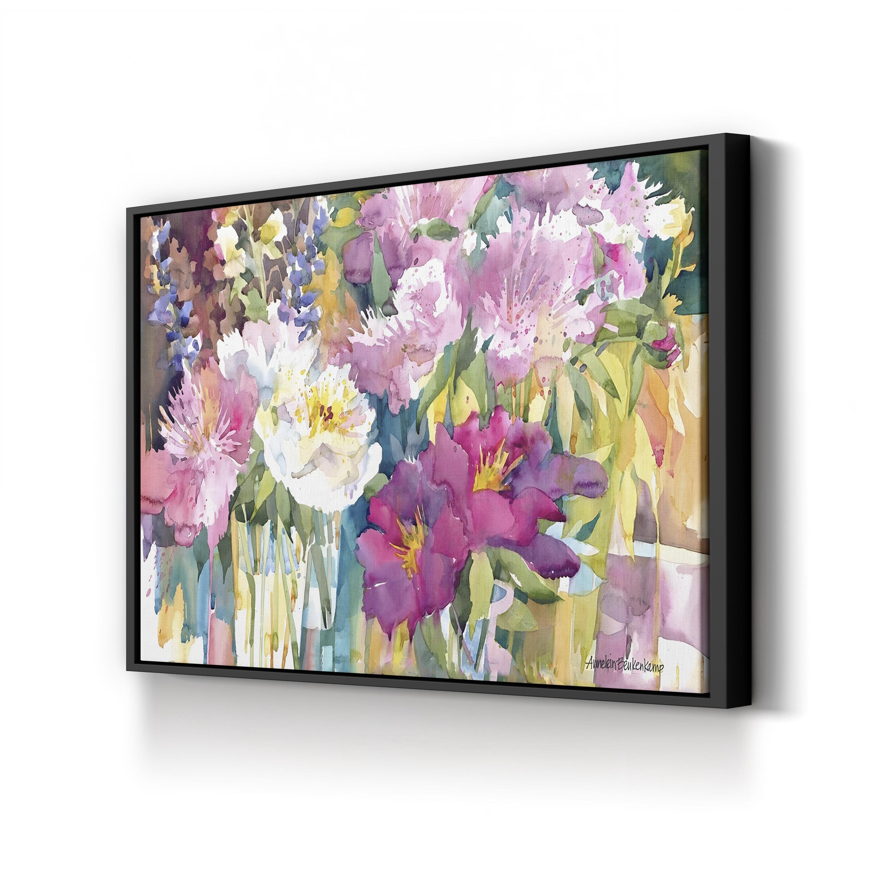 Plethora of Peonies – Contemporary Floral Watercolor Wall Art by Annelein Beukenkamp
