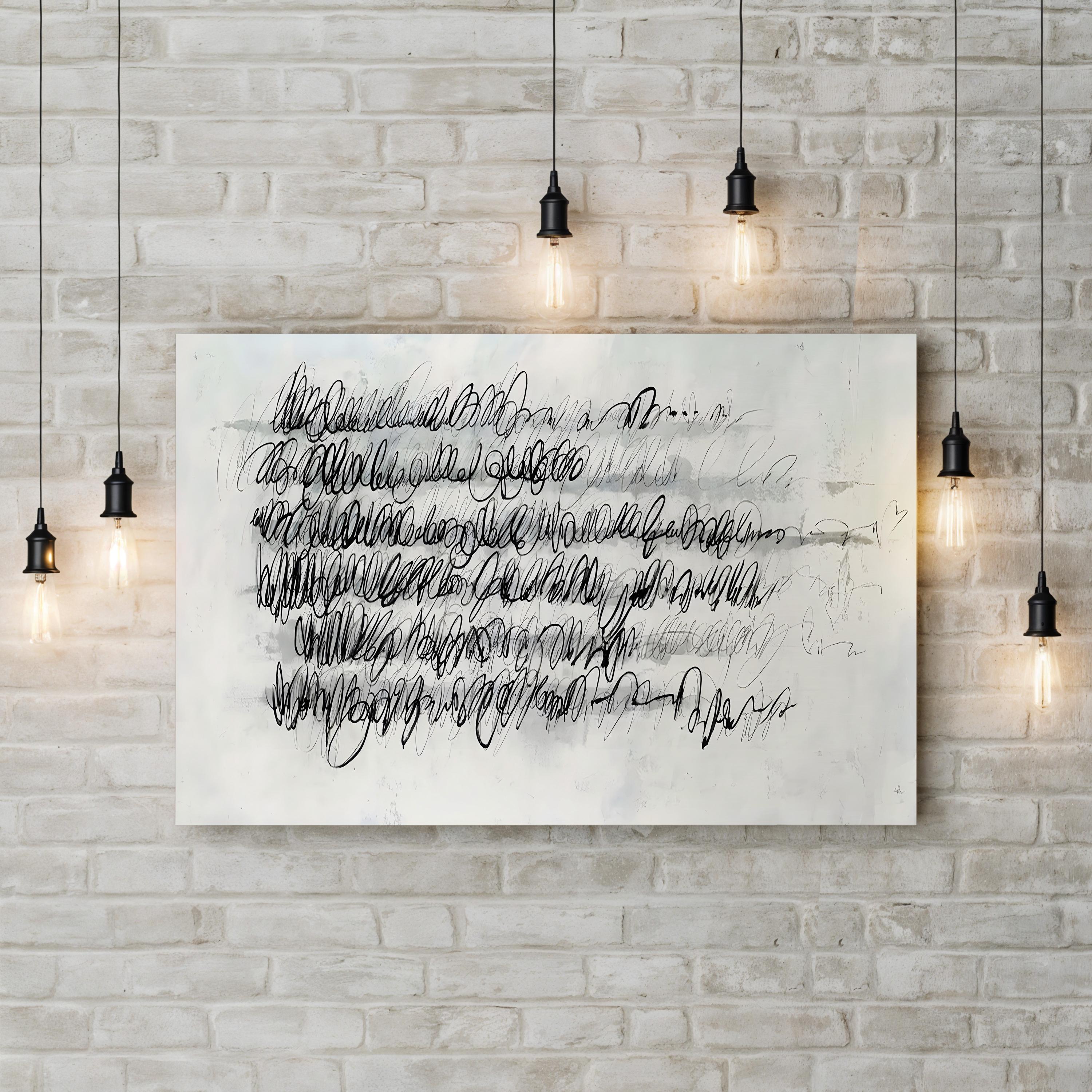 Push Pencil Wall Art by Joshua Schicker – Contemporary Minimalist Abstract Drawing Print