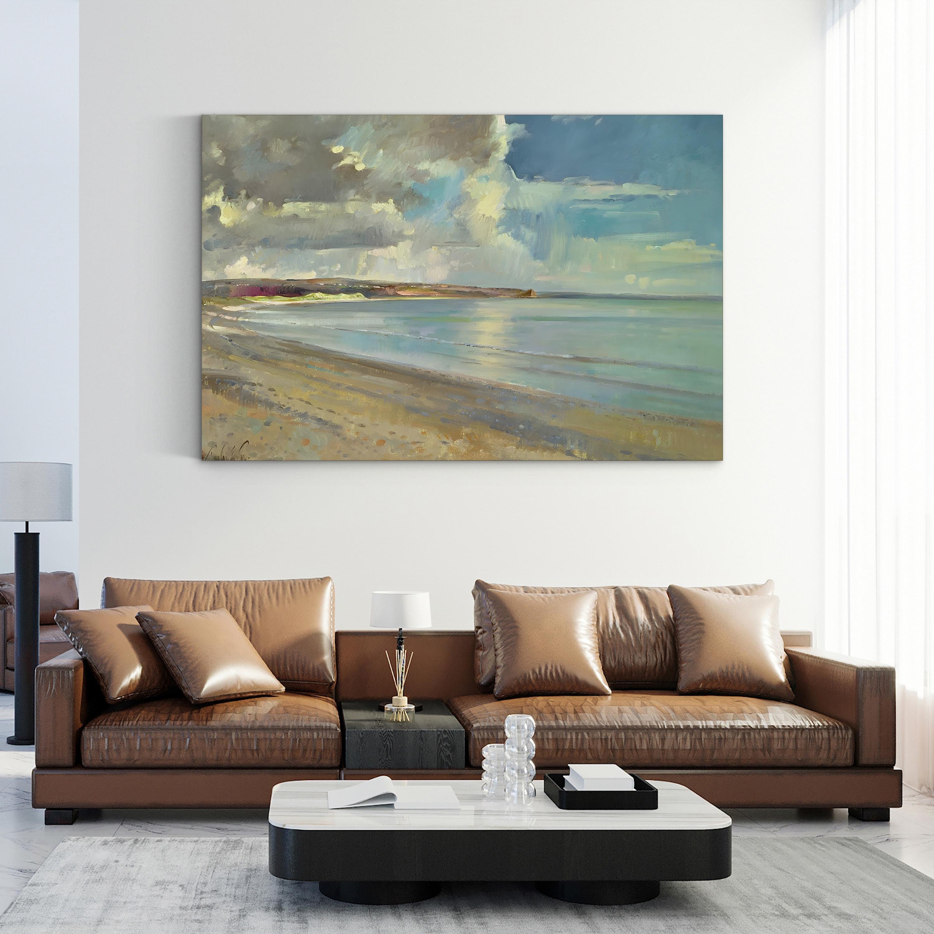 Reflected Clouds, Oxwich Beach, 2001 – Contemporary Coastal Landscape Wall Art by Timothy Easton