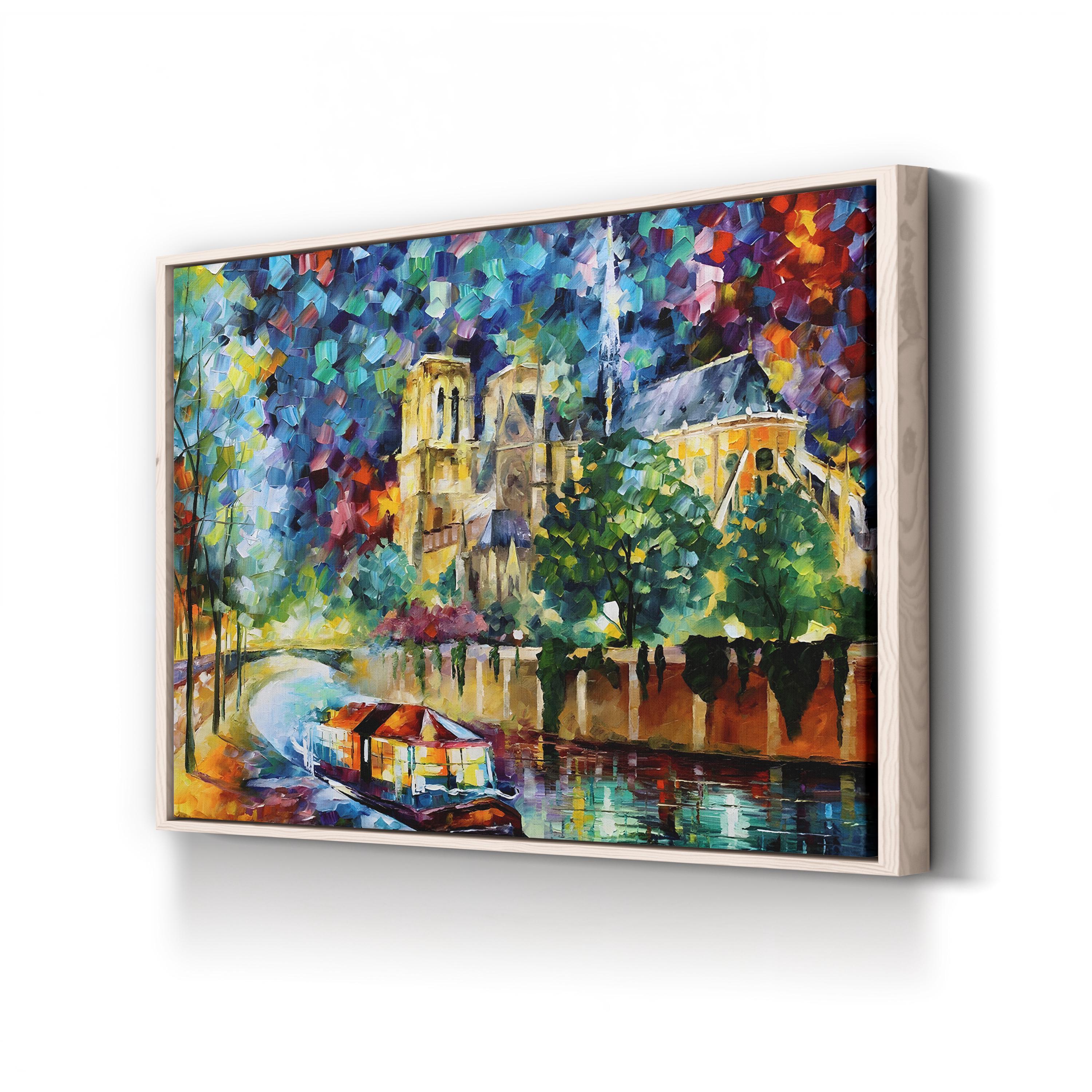 River in Paris – Contemporary Impressionist Cityscape Wall Art by Leonid Afremov