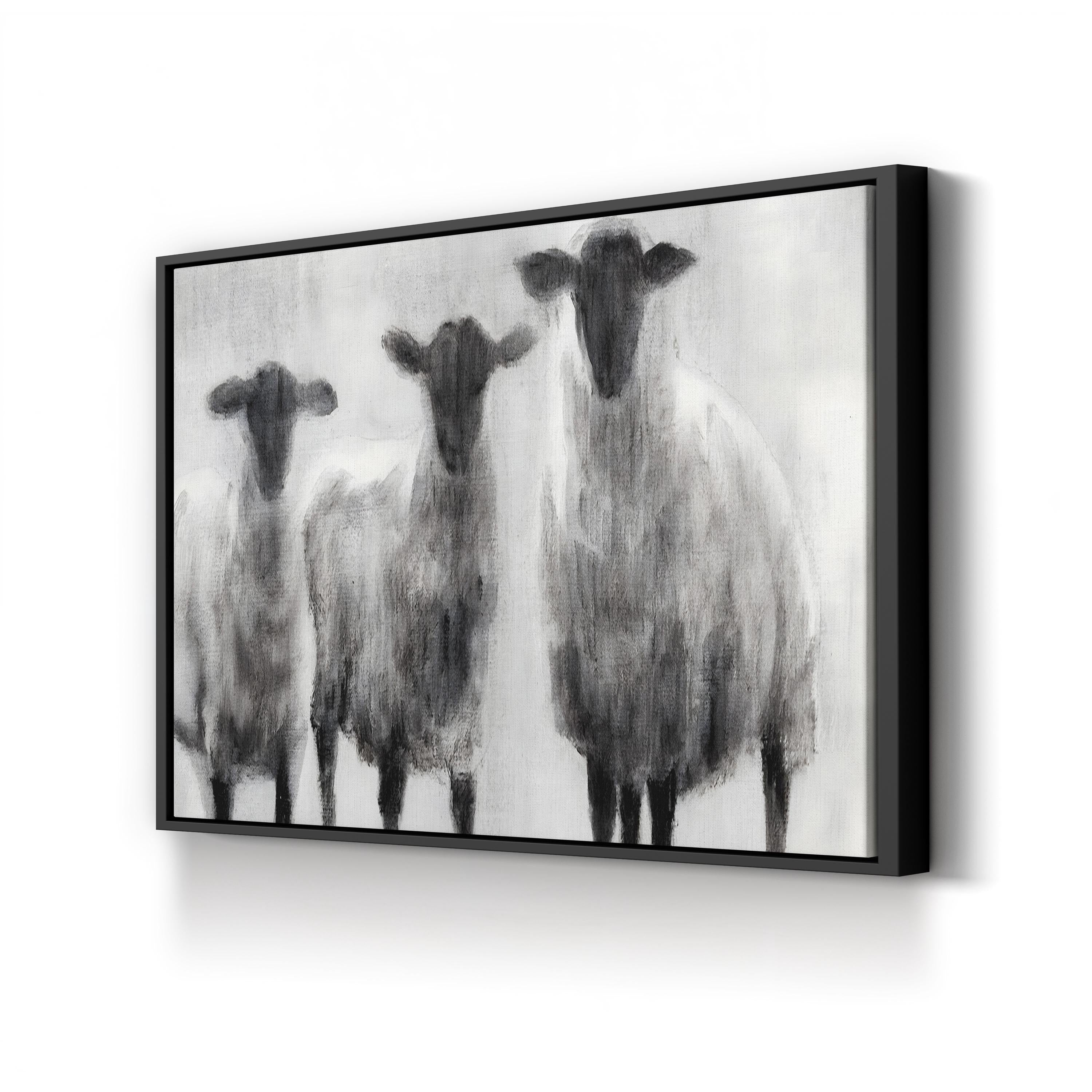 Rustic Sheep I – Contemporary Farm Animal Canvas Art by Ethan Harper