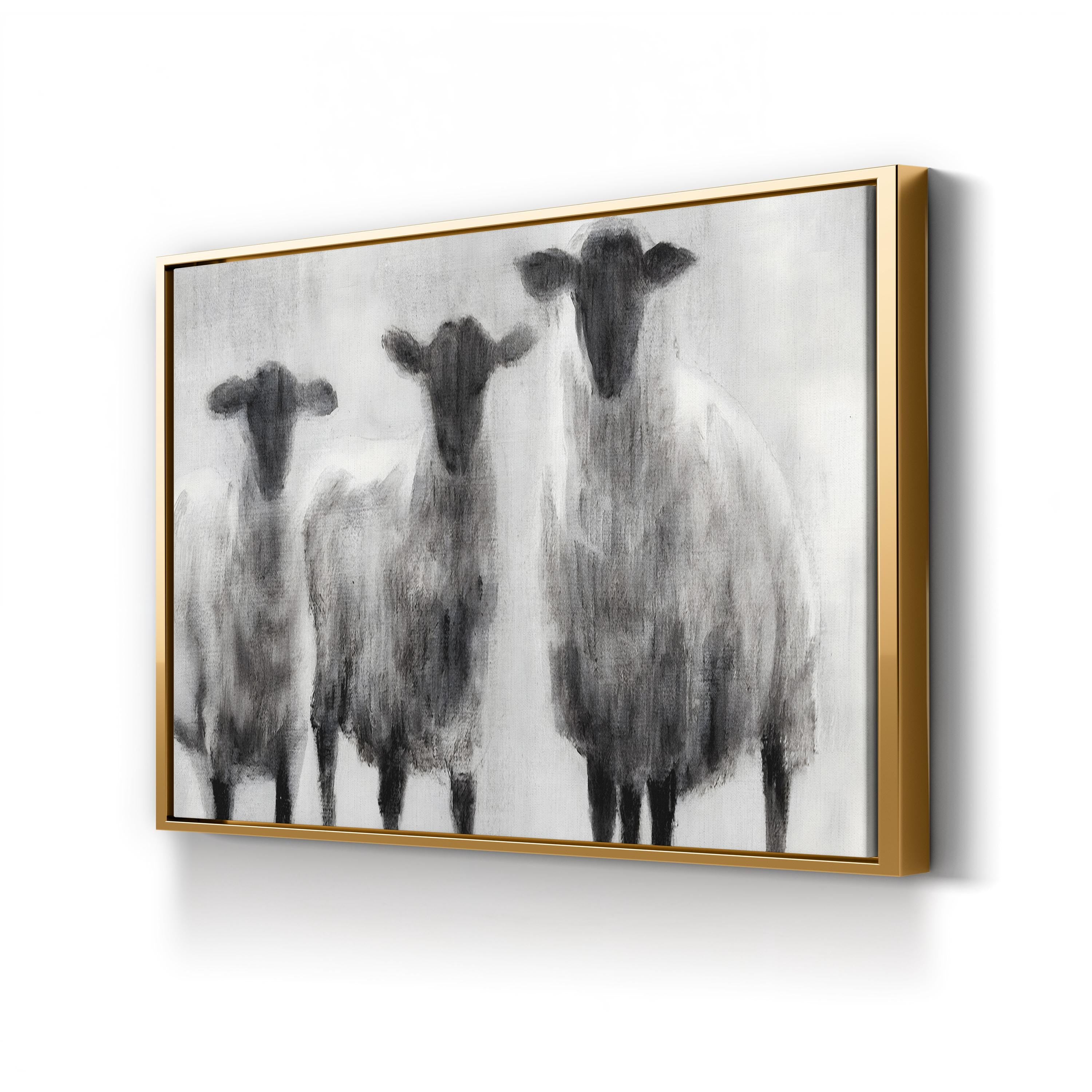 Rustic Sheep I – Contemporary Farm Animal Canvas Art by Ethan Harper