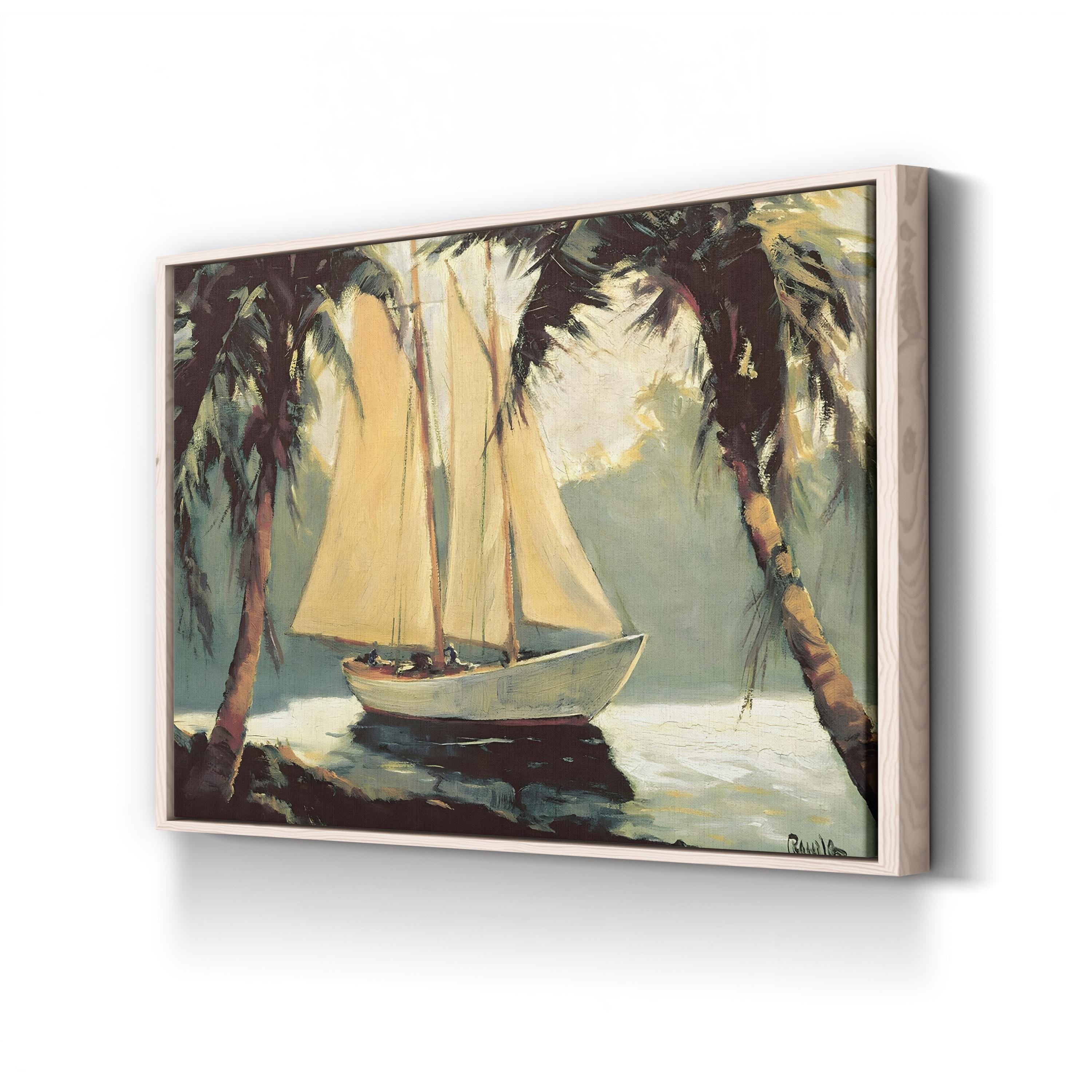 Sailboat, Santa Barbara Wall Art by Frederick Alexander Pawla – Coastal Nautical Landscape Canvas
