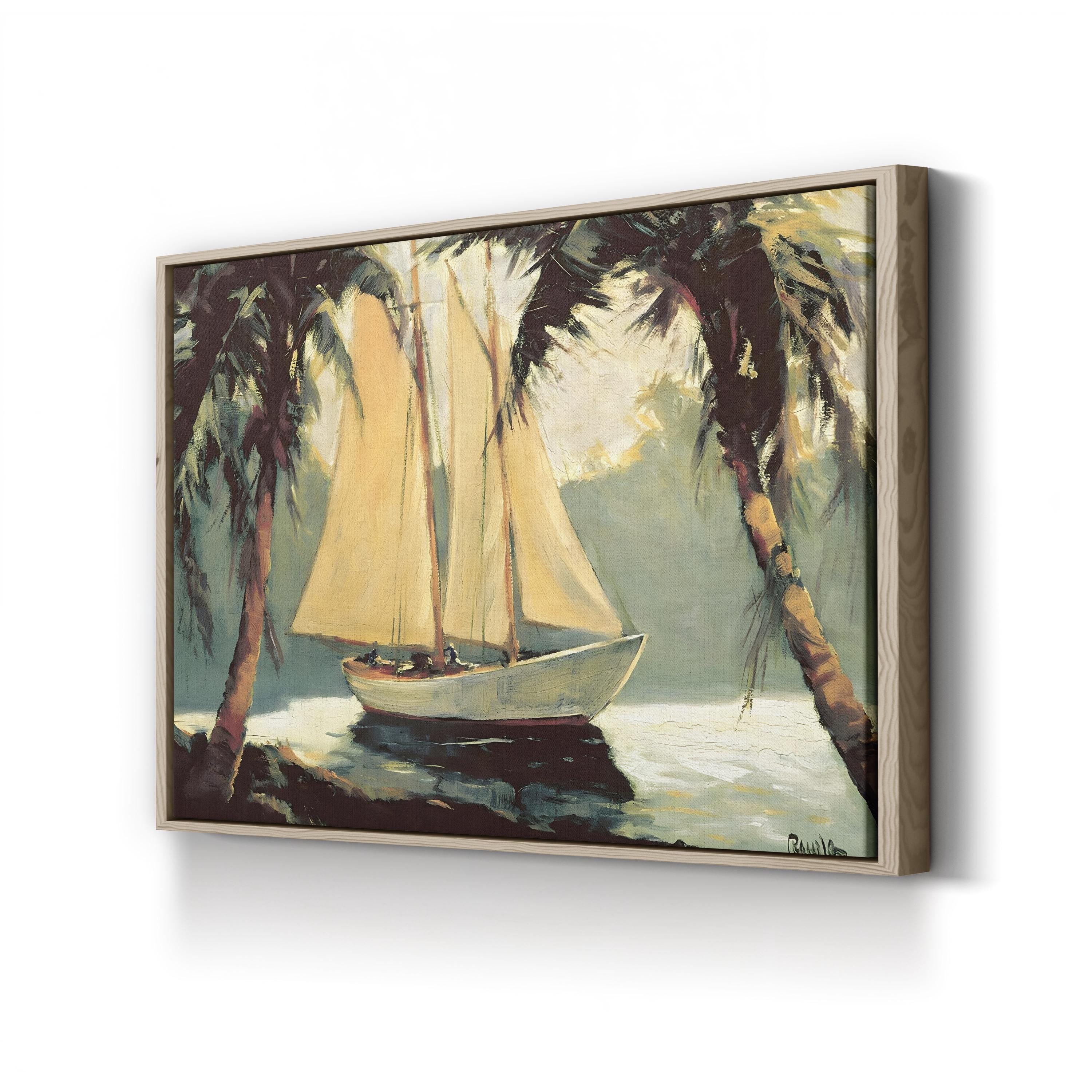 Sailboat, Santa Barbara Wall Art by Frederick Alexander Pawla – Coastal Nautical Landscape Canvas