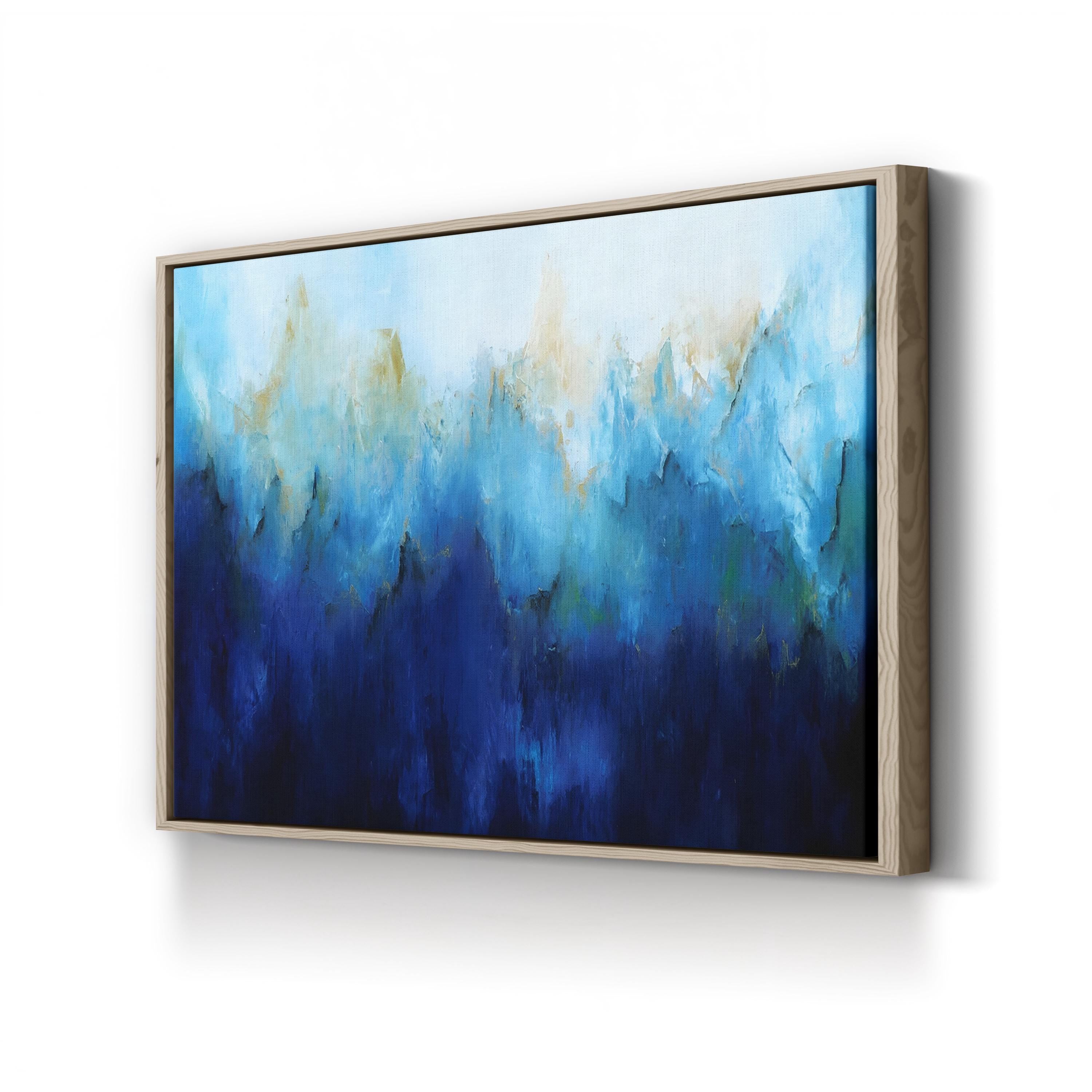 Sapphire Flare Up Wall Art by May Art – Modern Blue Abstract Canvas